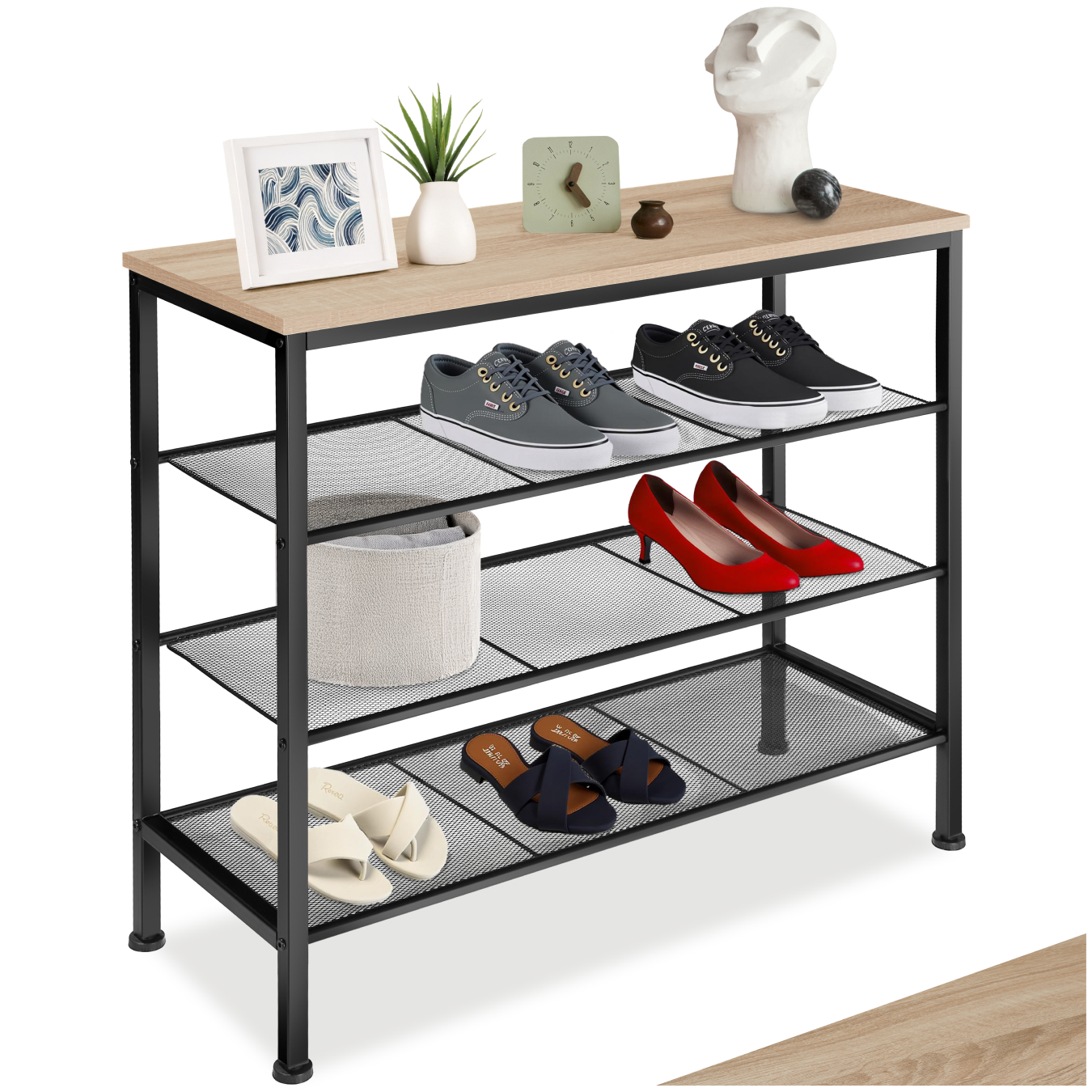Schoenenrek Newport 80,5x30,5x72,5cm - Industrieel licht hout, eiken Sonoma