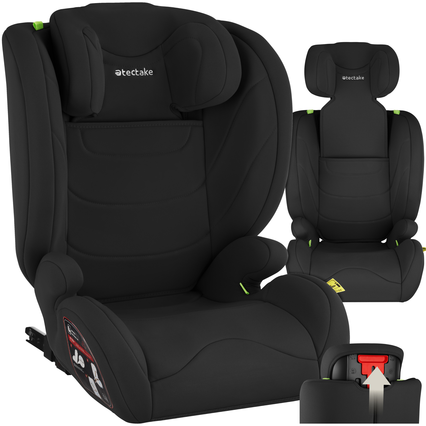 Car Seat Levi - ECE R129/03, i-Size & ISOFIX approved, washable cover - black