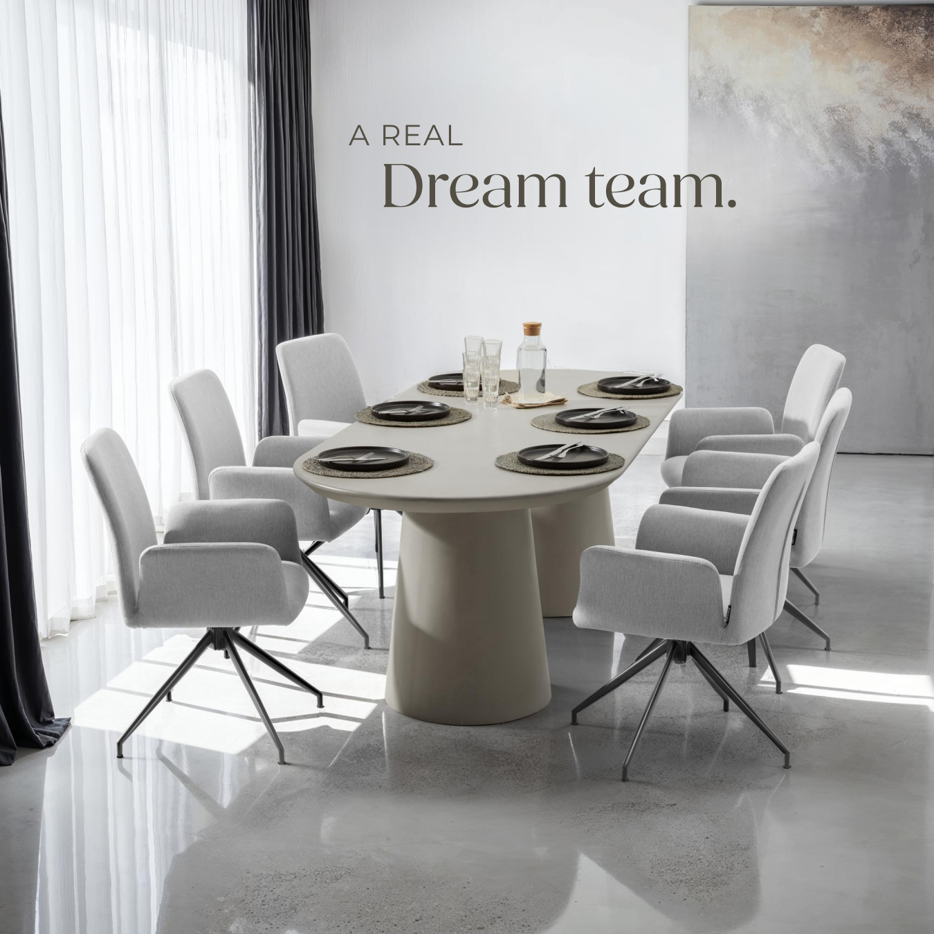 Swivel Chairs Fabric Furniture Home Office Dining Living Room Durable Seater - Picture 8 of 24