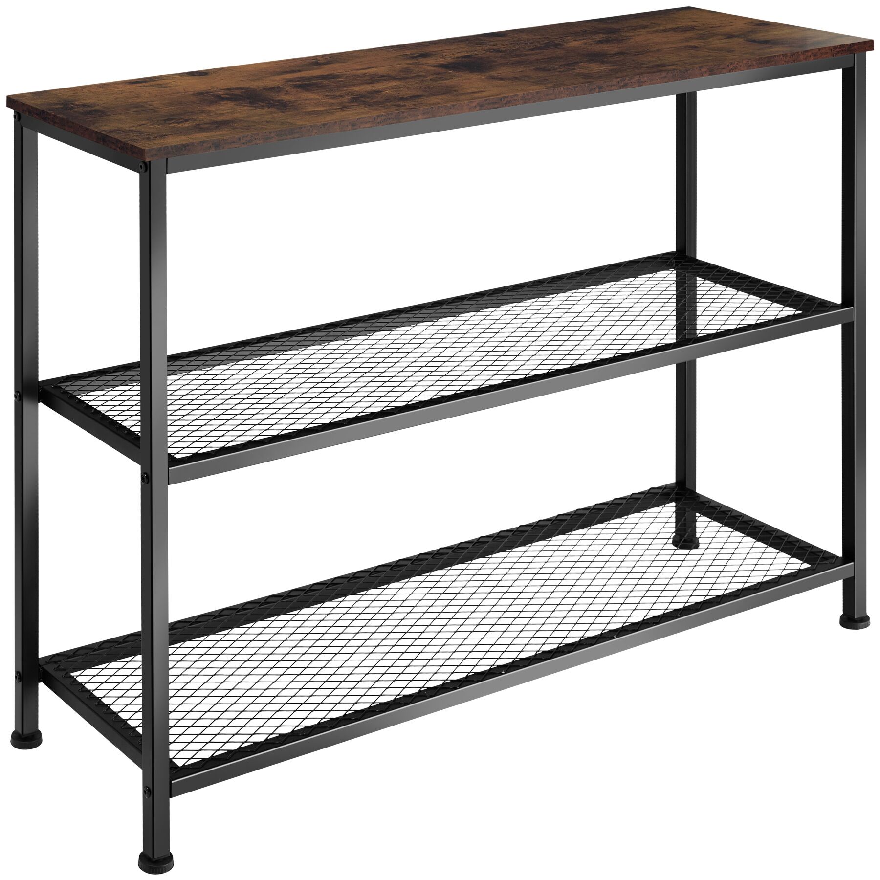 Consola Bristol 100 x 30 x 81 cm - Madeira industrial escura, rústica