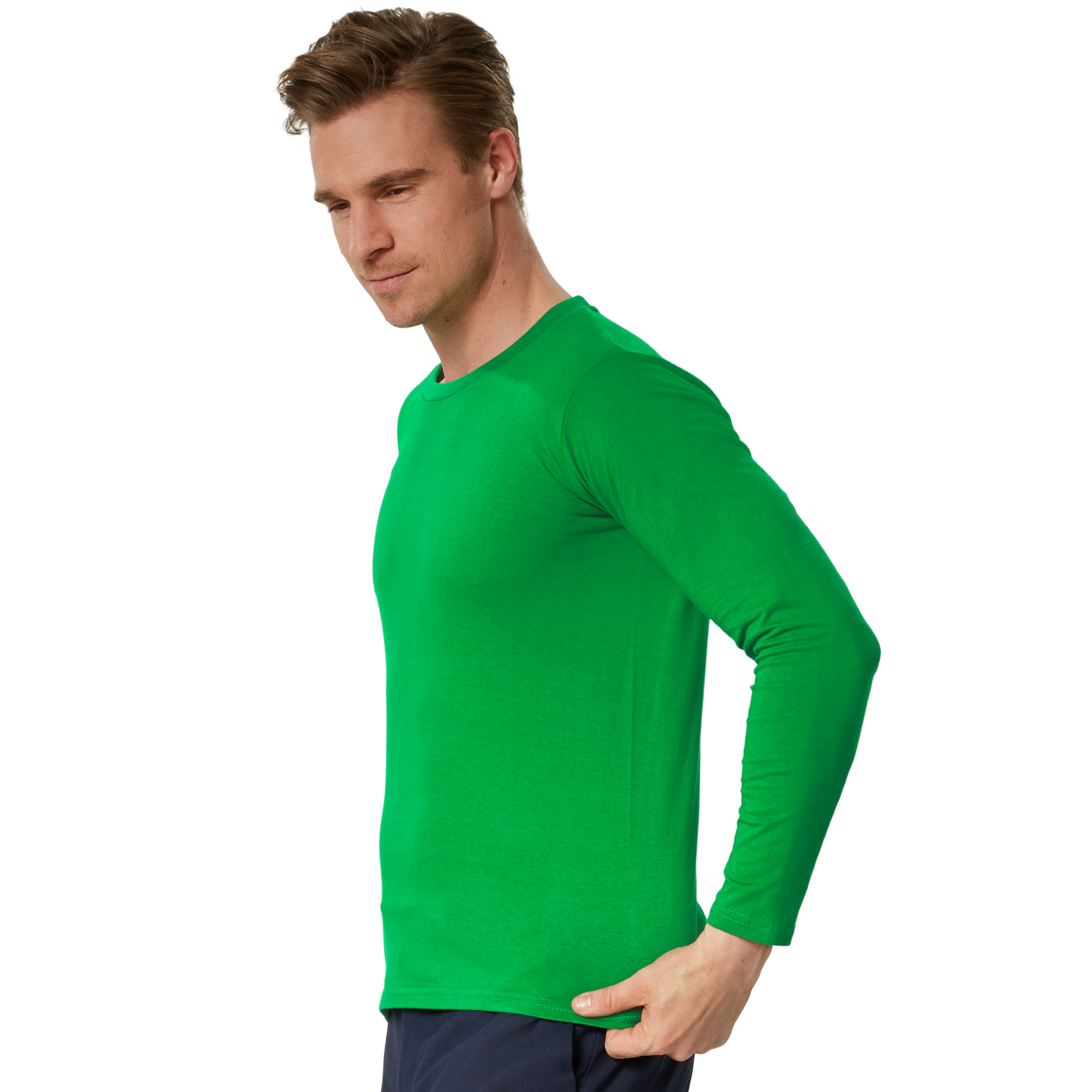 Camiseta de manga larga para hombre camiseta de manga larga lisa sudadera de manga larga suéter nuevo - Imagen 116 de 120