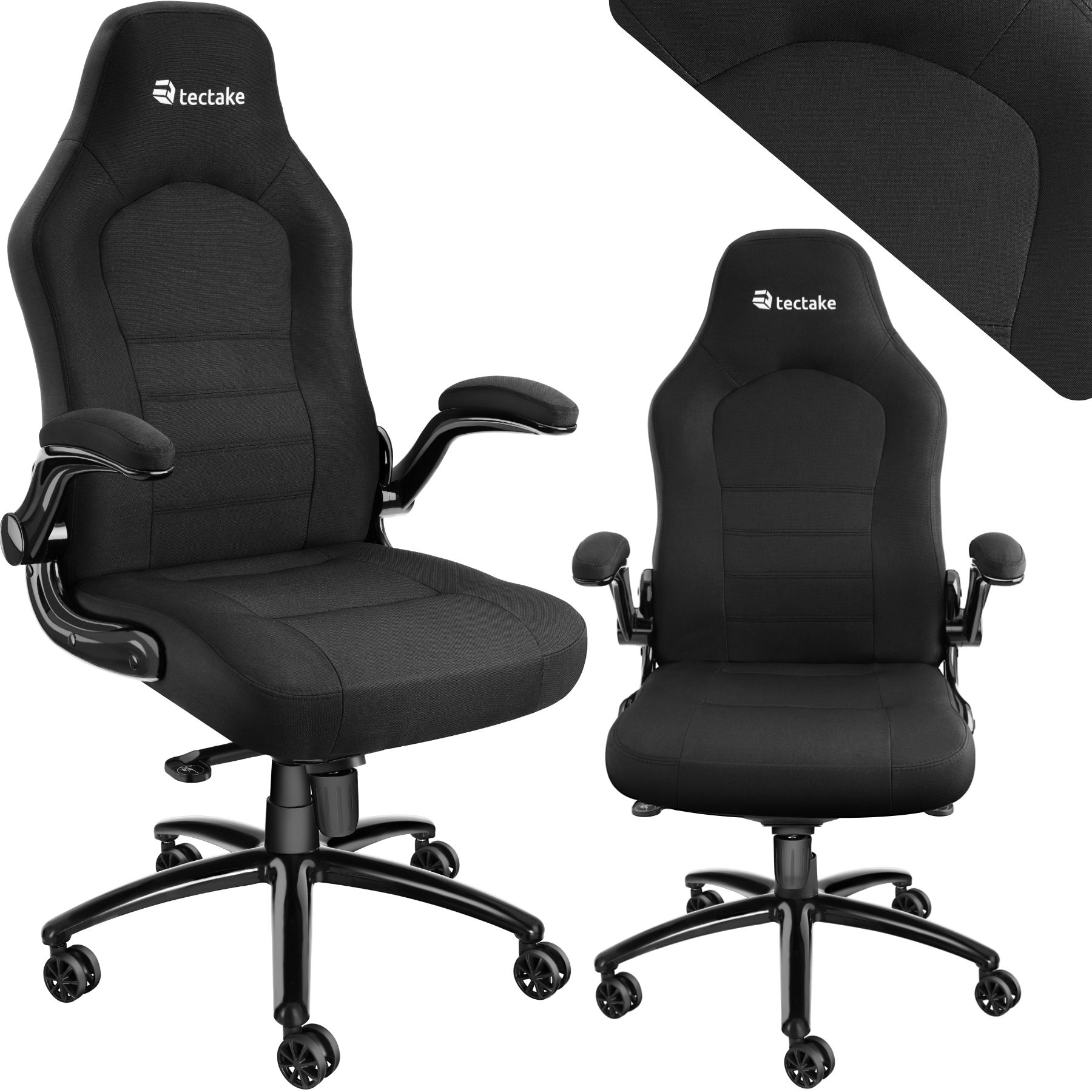 Office Chair Springsteen - ergonomic shape, thick padding, stepless height adjustment - black
