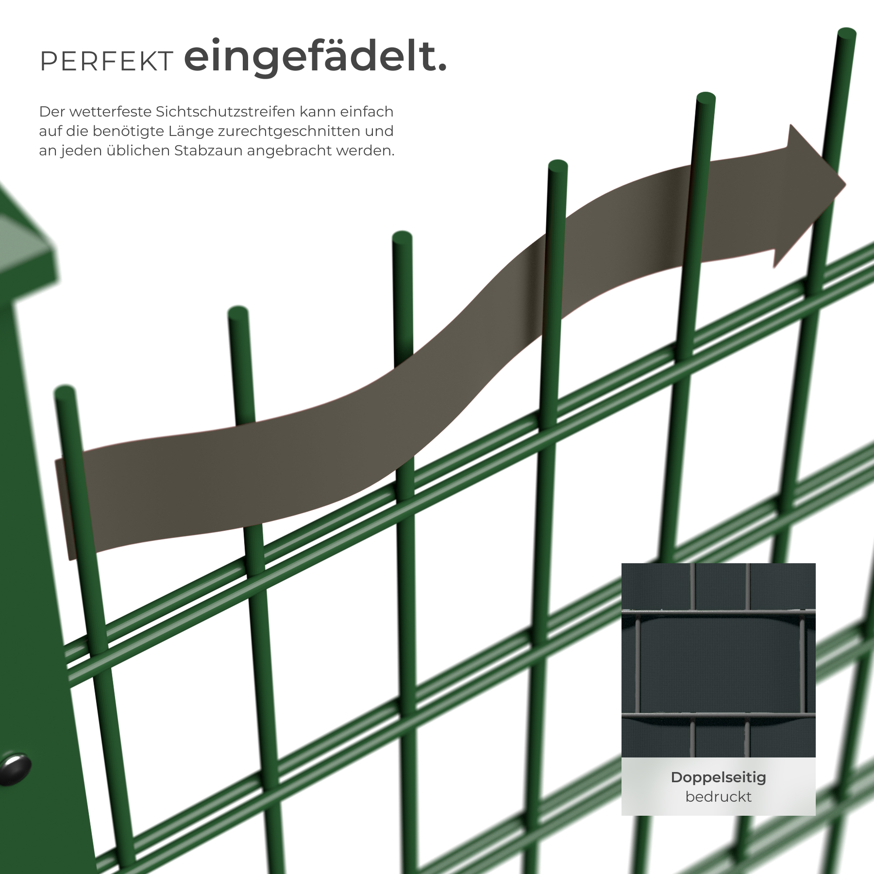PVC Sichtschutz Streifen Sichtschutzfolie Doppelstabmatten Schutz Zaun - Bild 4 von 112