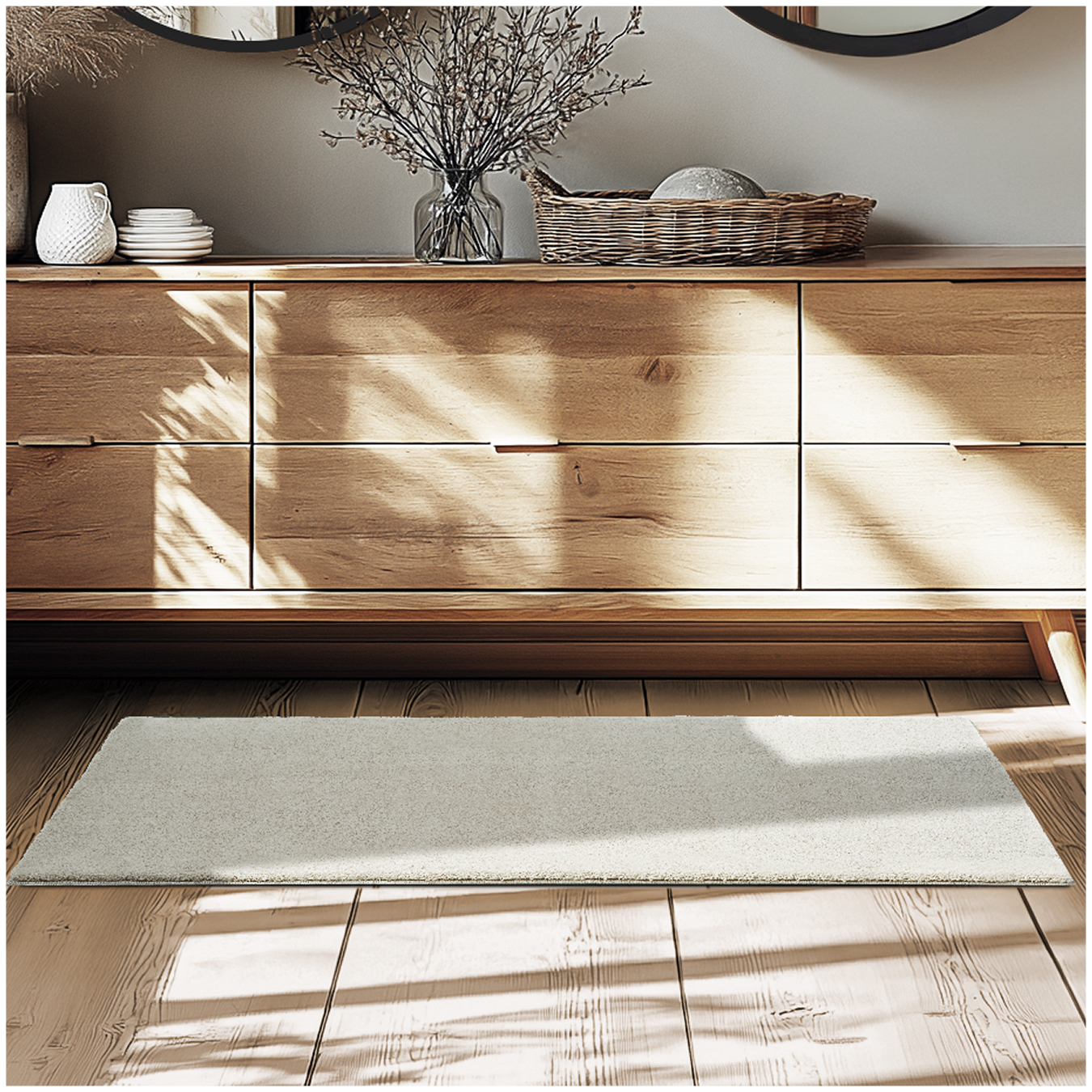 Kurzflorteppich Soft Zone - Sand, 60 x 110 cm