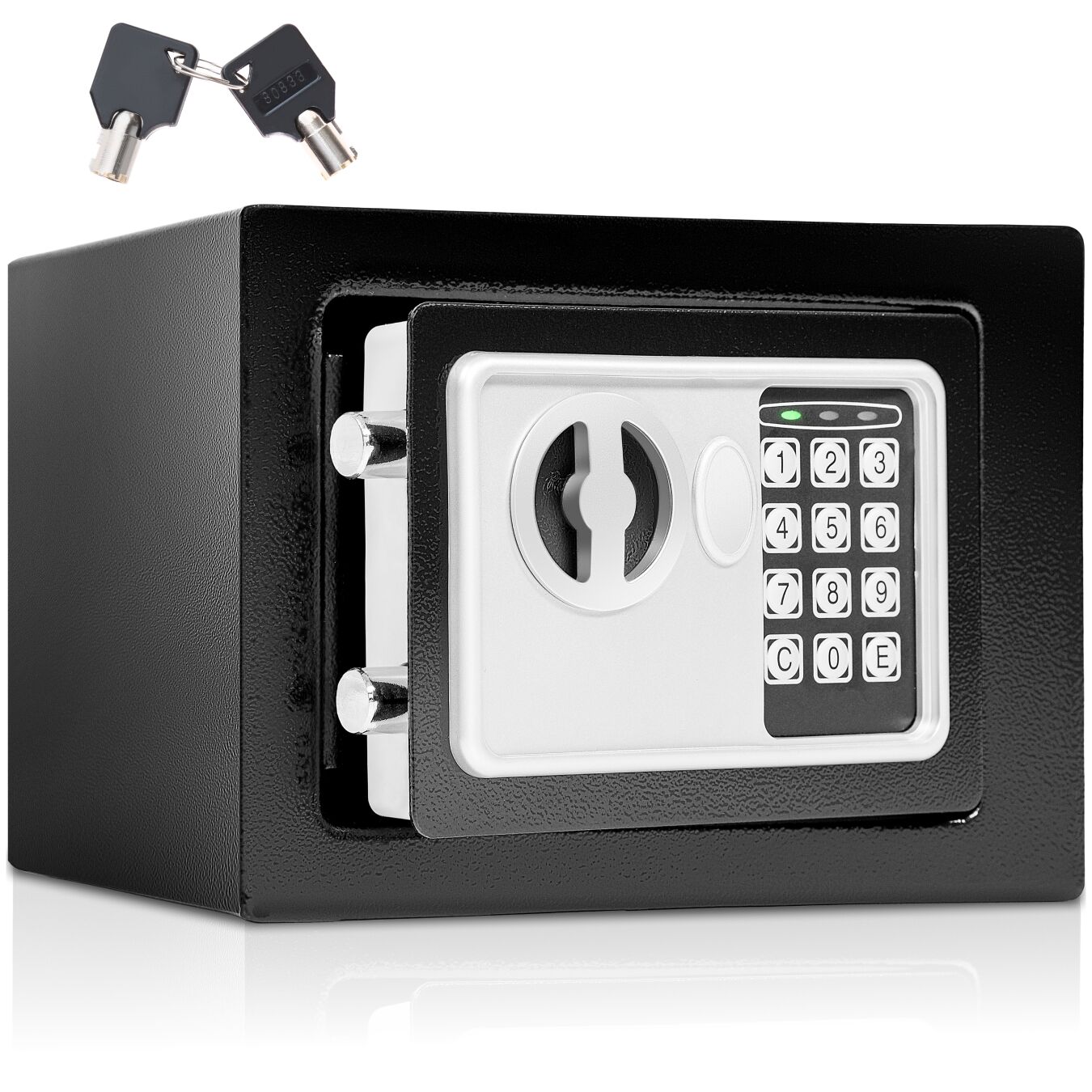Coffre-fort électronique en acier 17 x 23 x 17 cm - noir | tectake