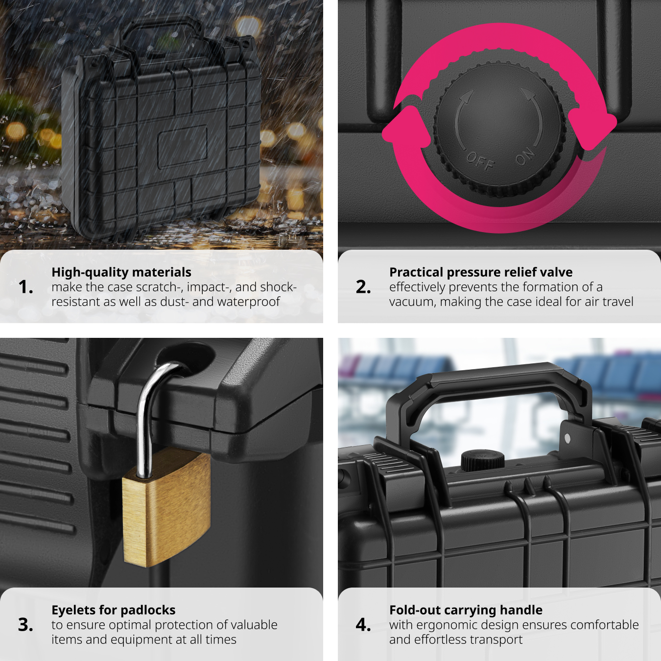 Camera Case Hard Shell Box Photography Travel Protective Waterproof Universal - Picture 4 of 37