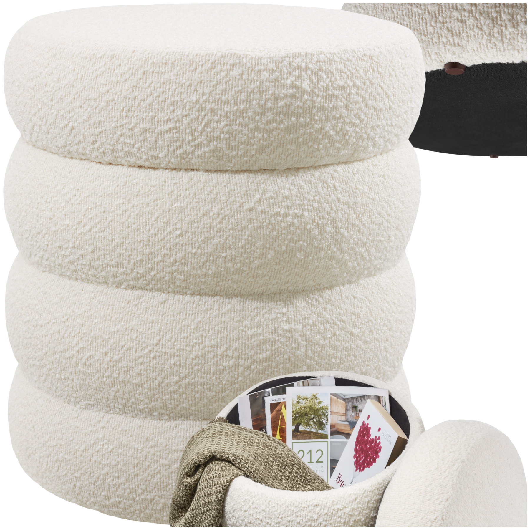 Footstool Storage Stool Upholstered Pouffe Ottoman Desk Dressing Table Seat - Picture 2 of 37