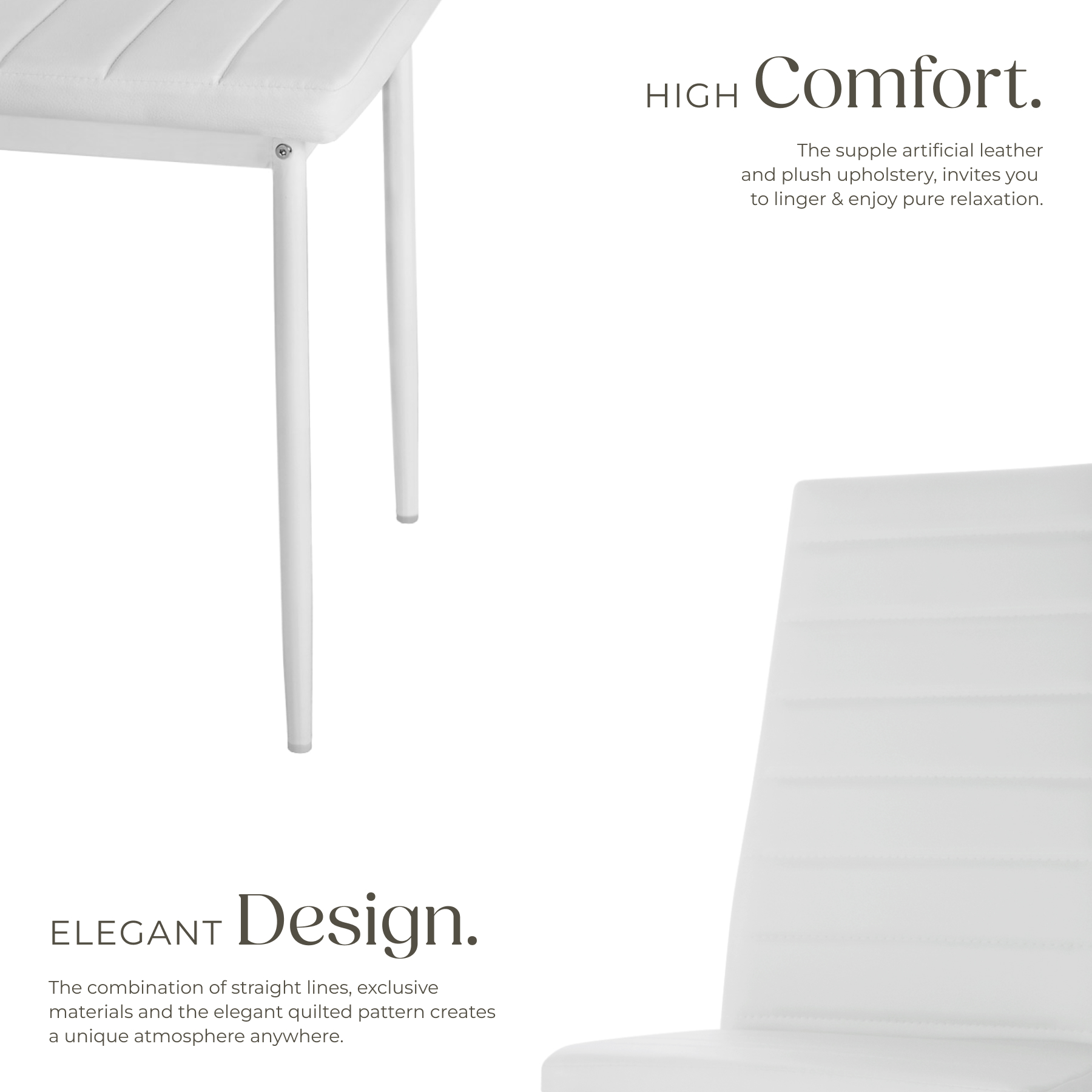 Dining Chair Set Kitchen Living Room Furniture Faux Leather Chairs Thick Padding - Picture 16 of 61