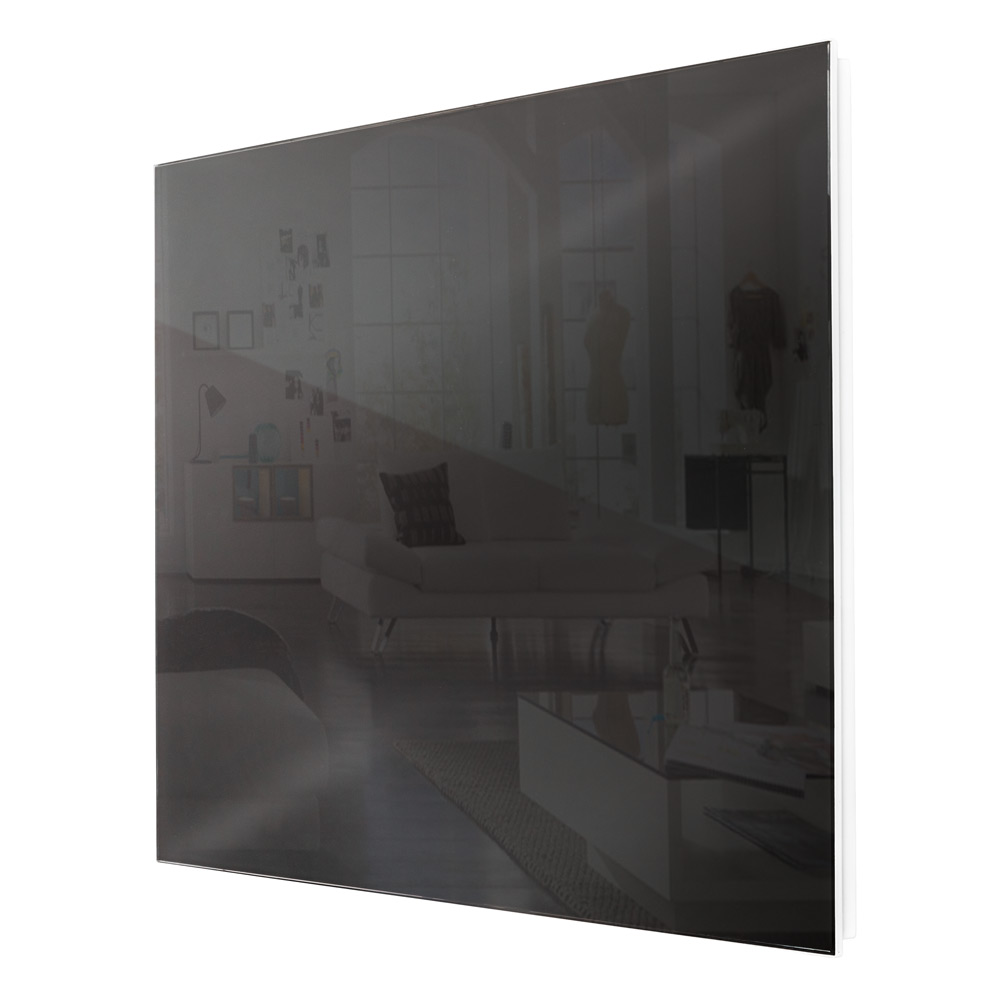 Calefactor por infrarrojos de cristal con fondo blanco 650W - negro | tectake