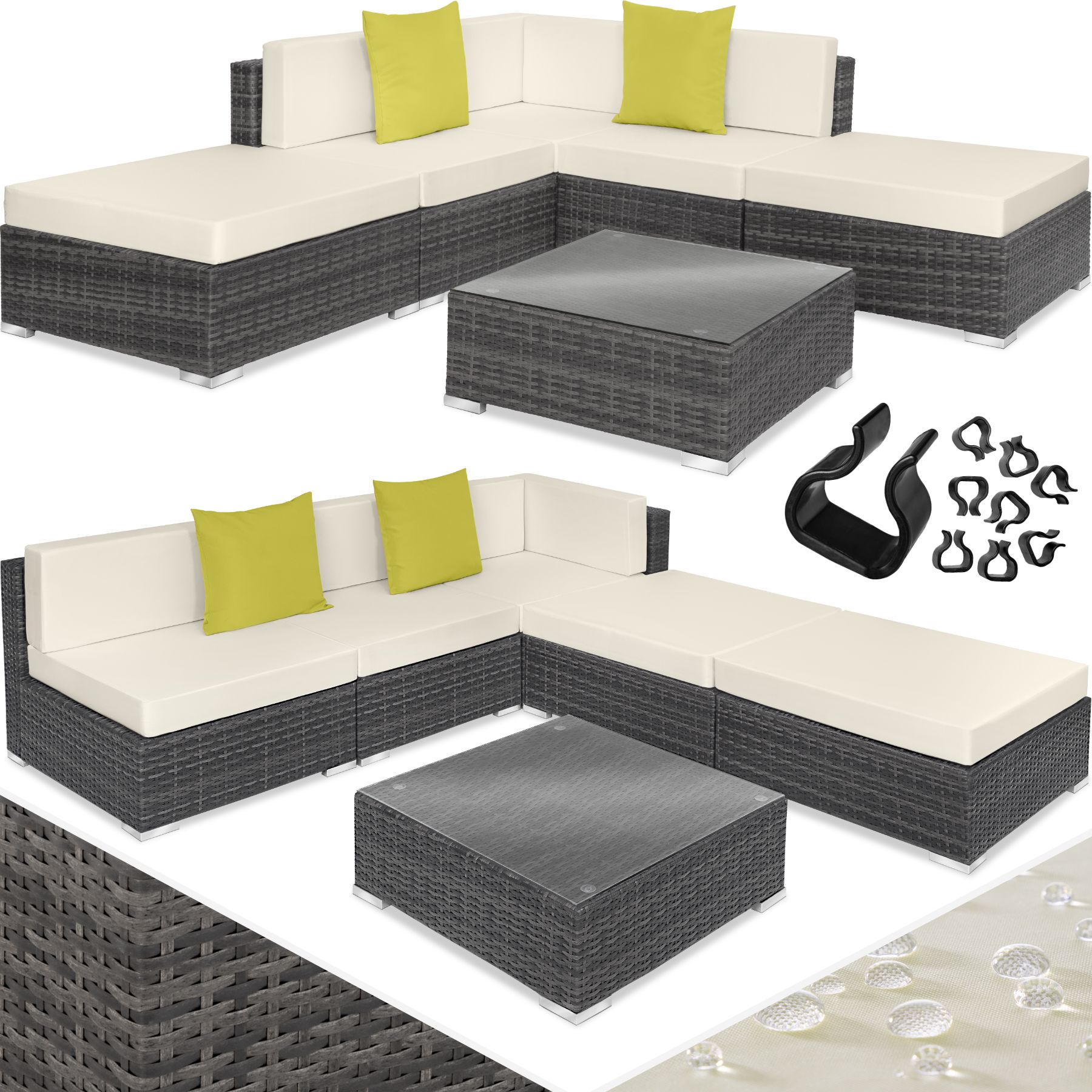 Conjunto de rotim Paris - cinzento