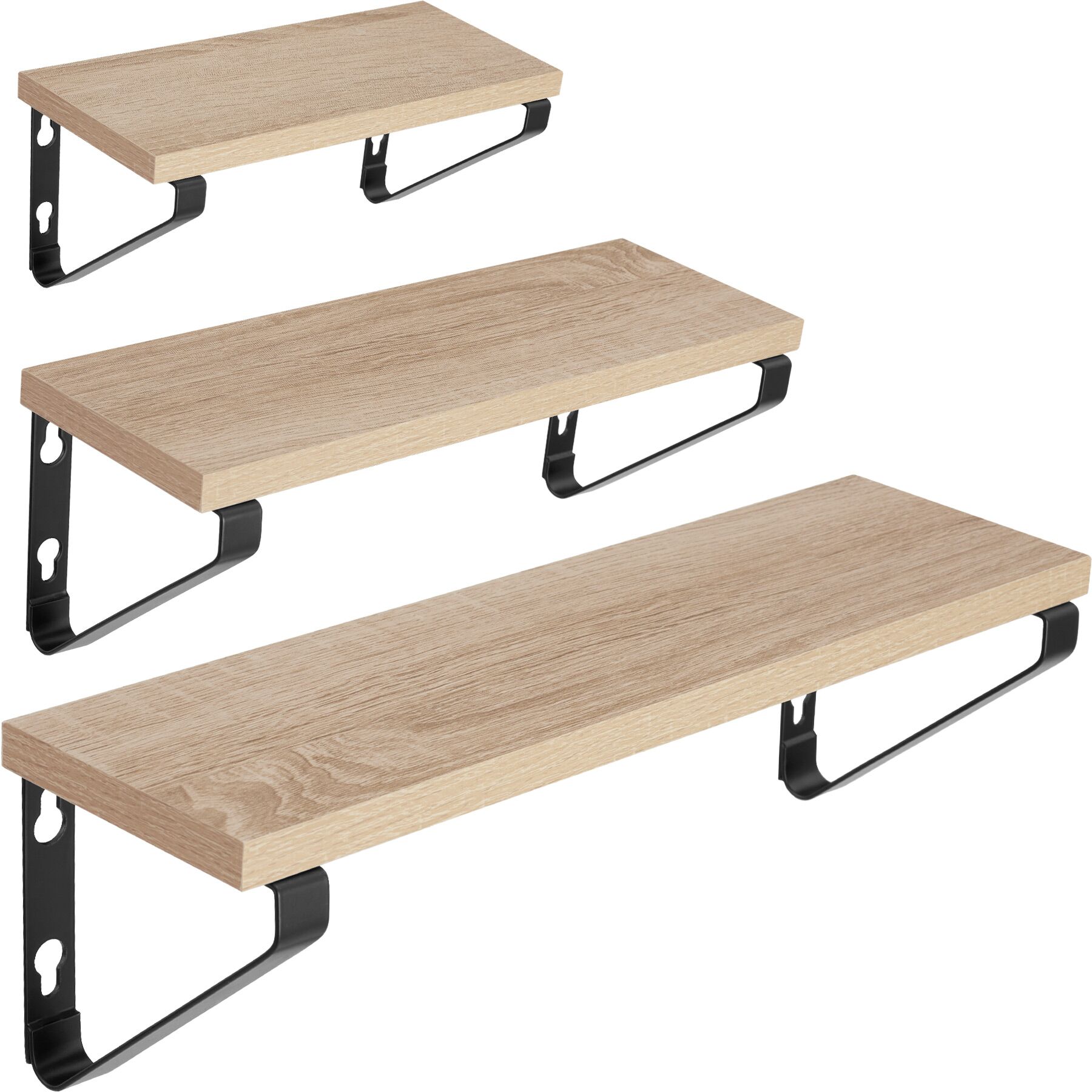 3er Set Hängeregal Wandregal Schweberegal Regal 30/35/40cm Industrie Holz Metall - Bild 25 von 25