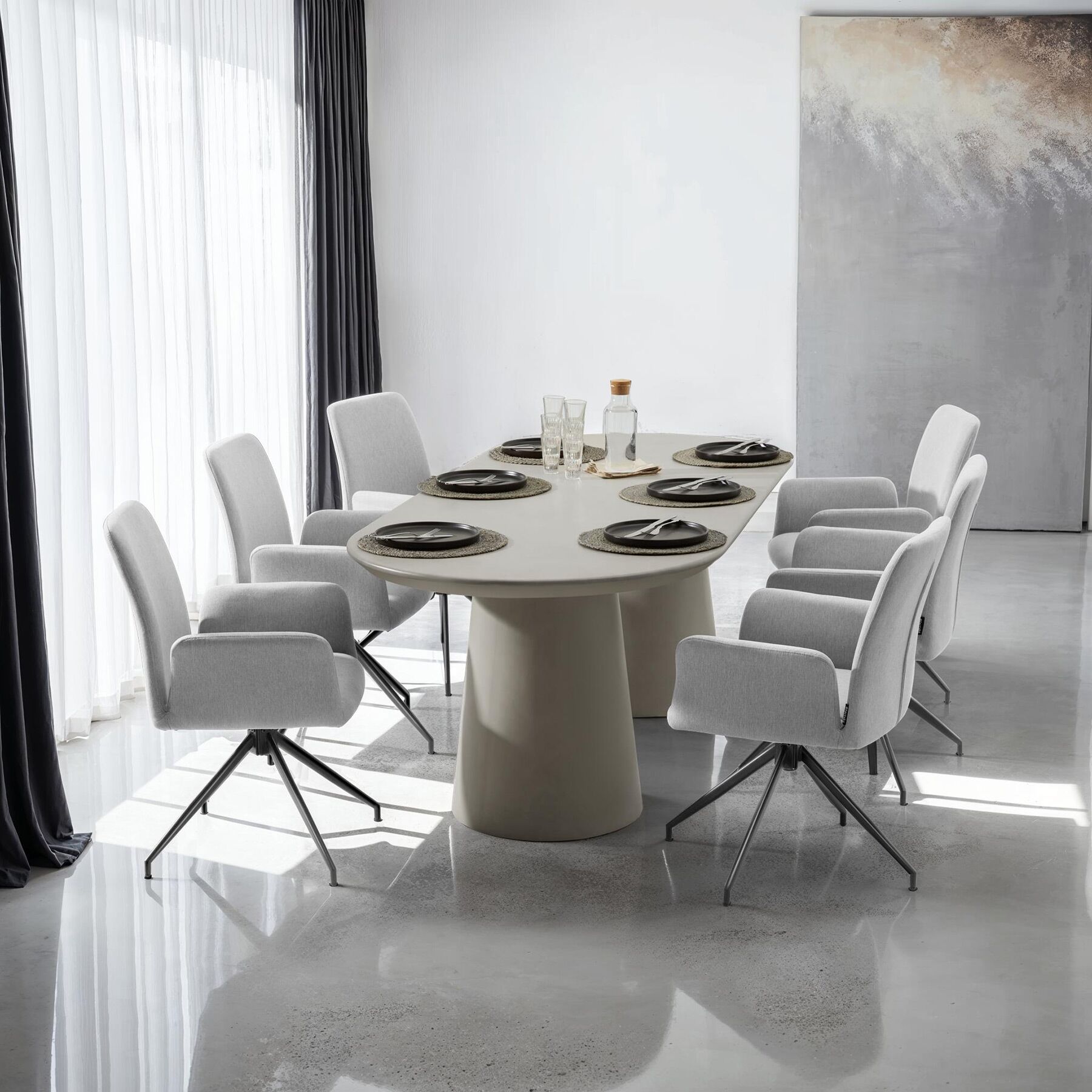 Swivel Chairs Fabric Furniture Home Office Dining Living Room Durable Seater - Picture 12 of 24