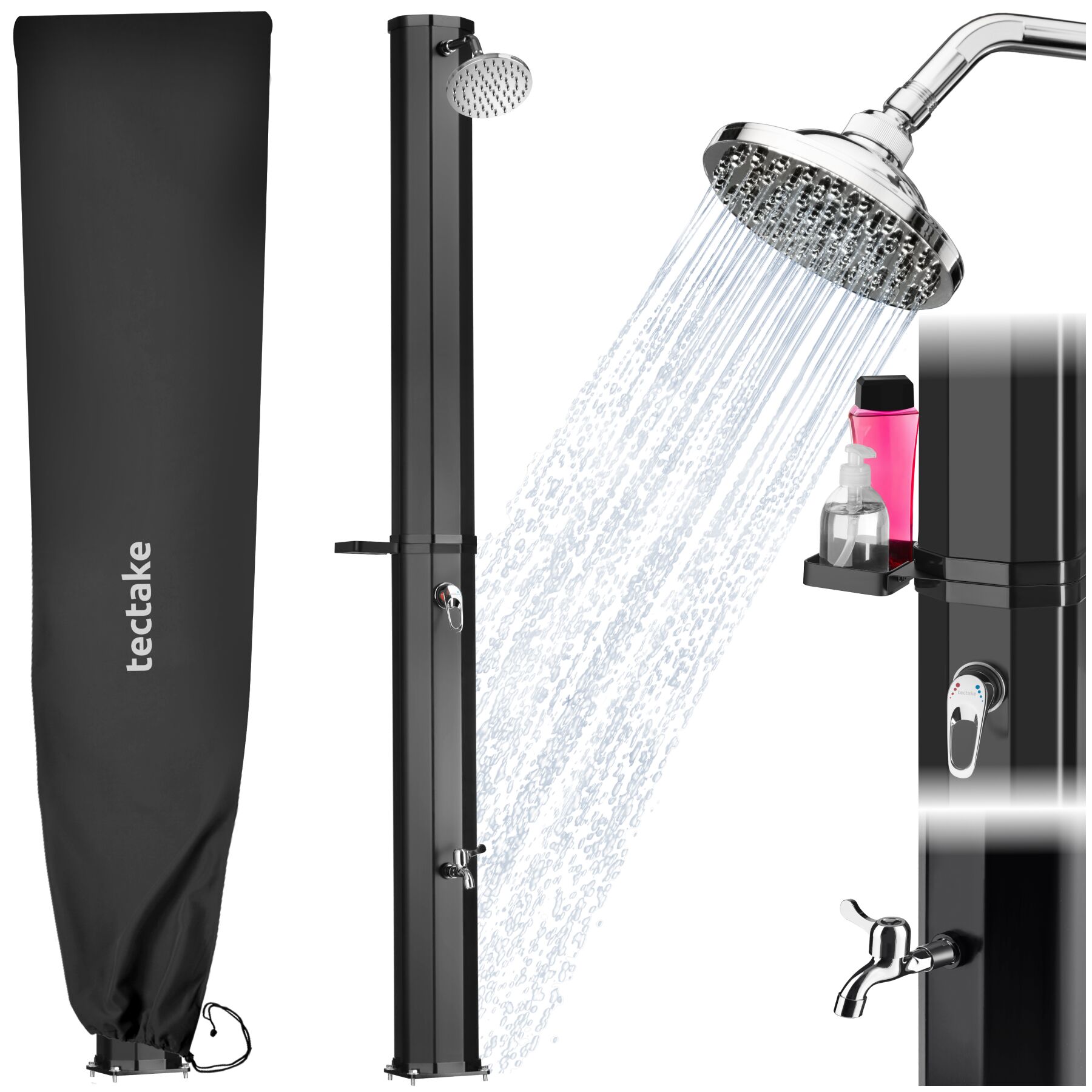 Ofanto 35 L Solar Shower - black | tectake