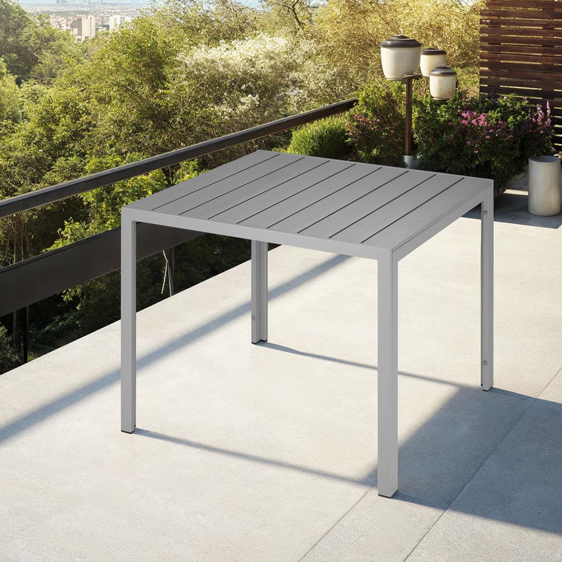 Garden Furniture Table Outdoor Patio Dining Coffee Balcony Square Aluminium - Picture 23 of 25