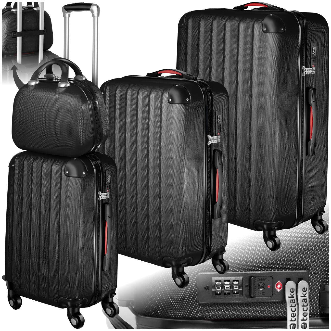 Set de 4 valises PUCCI - noir | tectake
