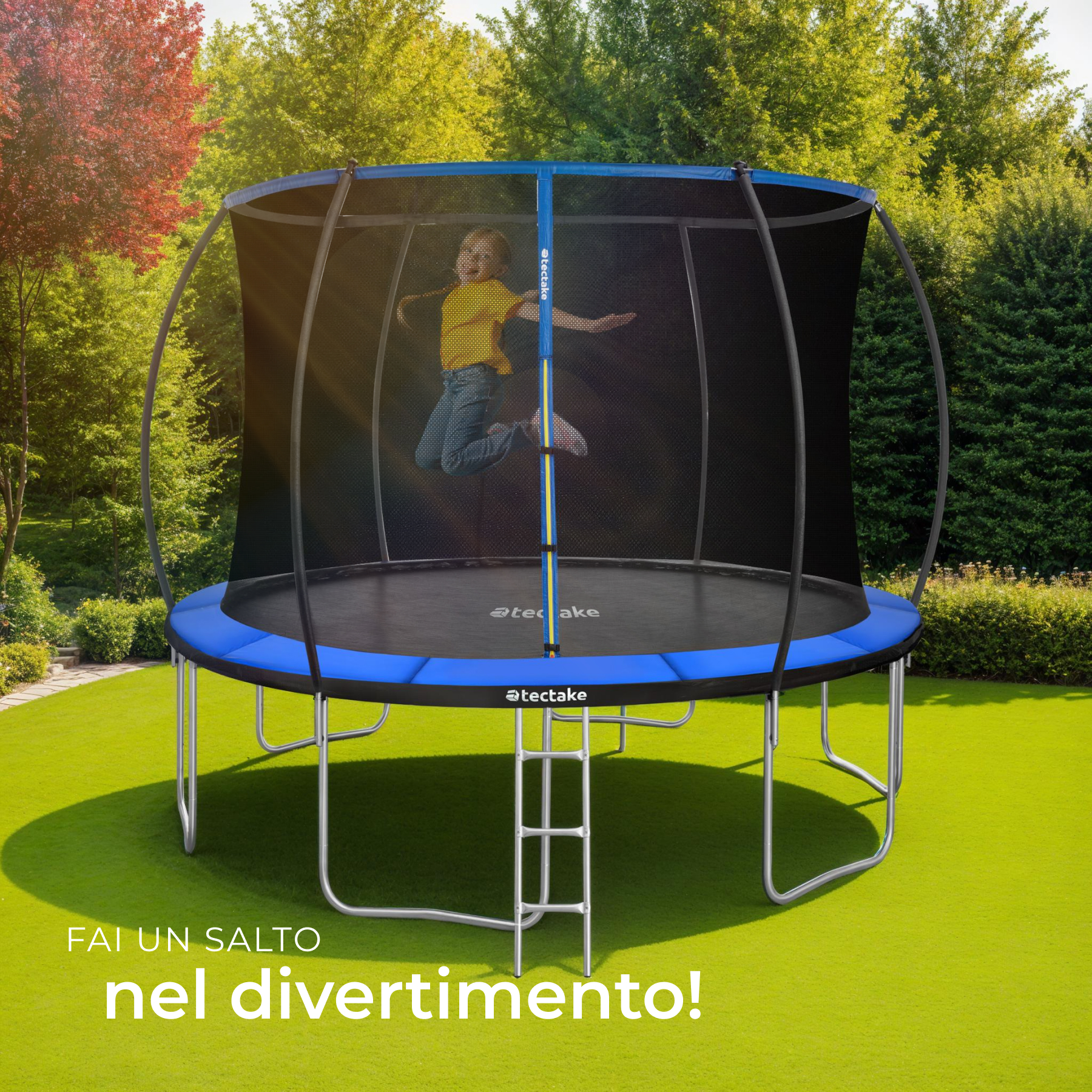 Trampolino elastico con rete di sicurezza per bambini da esterno giardino - Foto 34 di 37