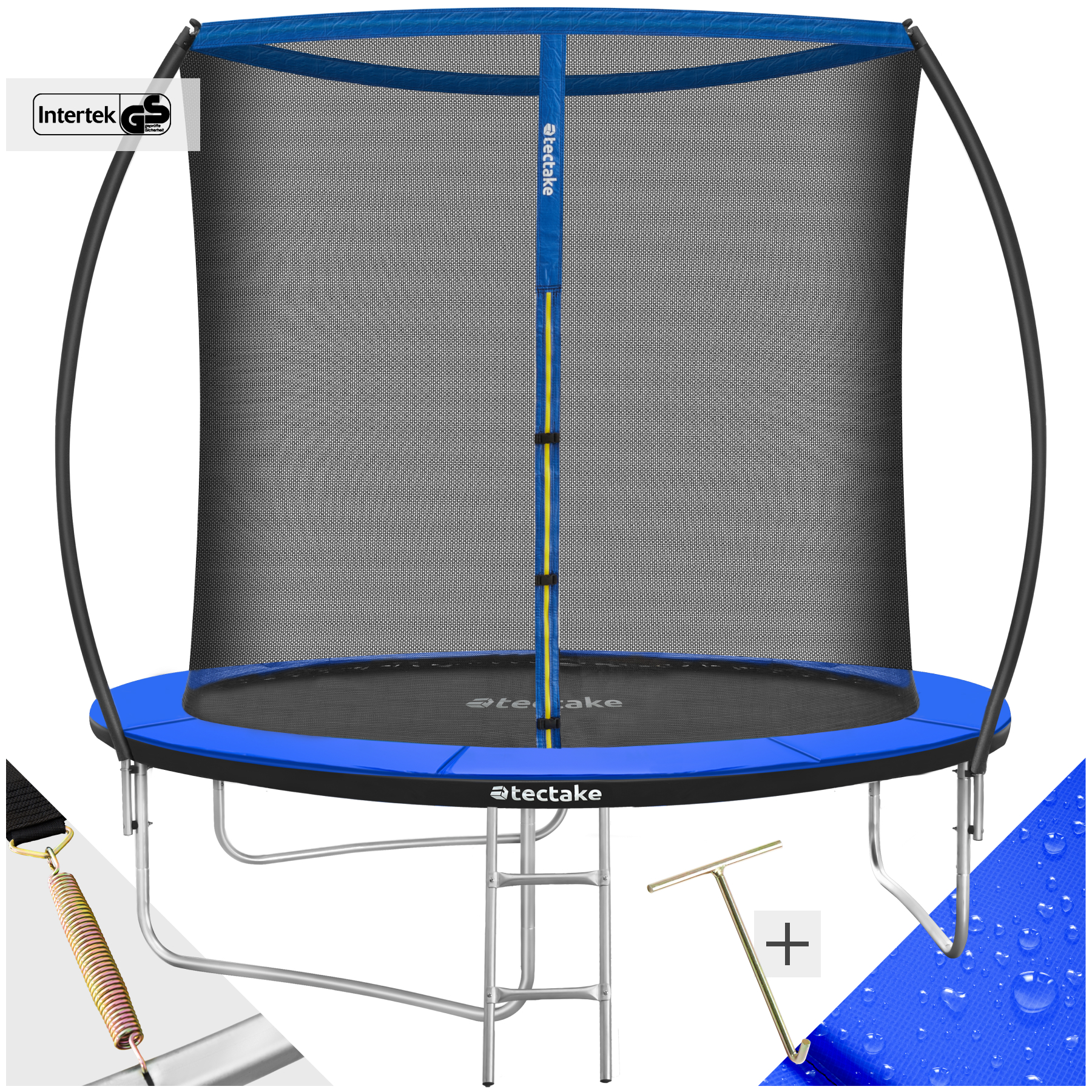 Trampoline Jumpy - tear resistant mat, safety net, padded edges, entry ladder - 244 cm