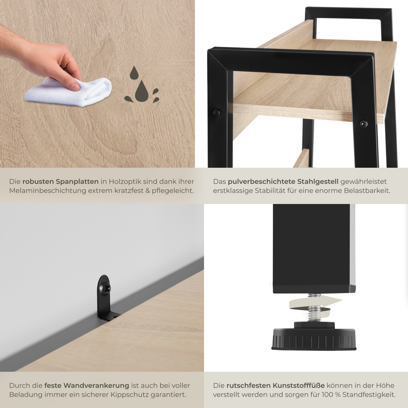 Leiterregal mit 45 Ebenen Standregal Bücherregal Regal Holz Metall Industrie