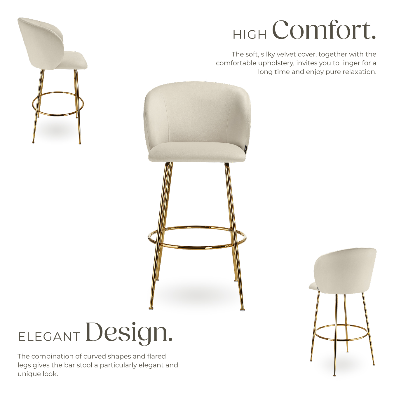 Bar Stools Chairs Faux Velvet Fabric Kitchen Dining Room Furniture Home Office - Picture 28 of 37