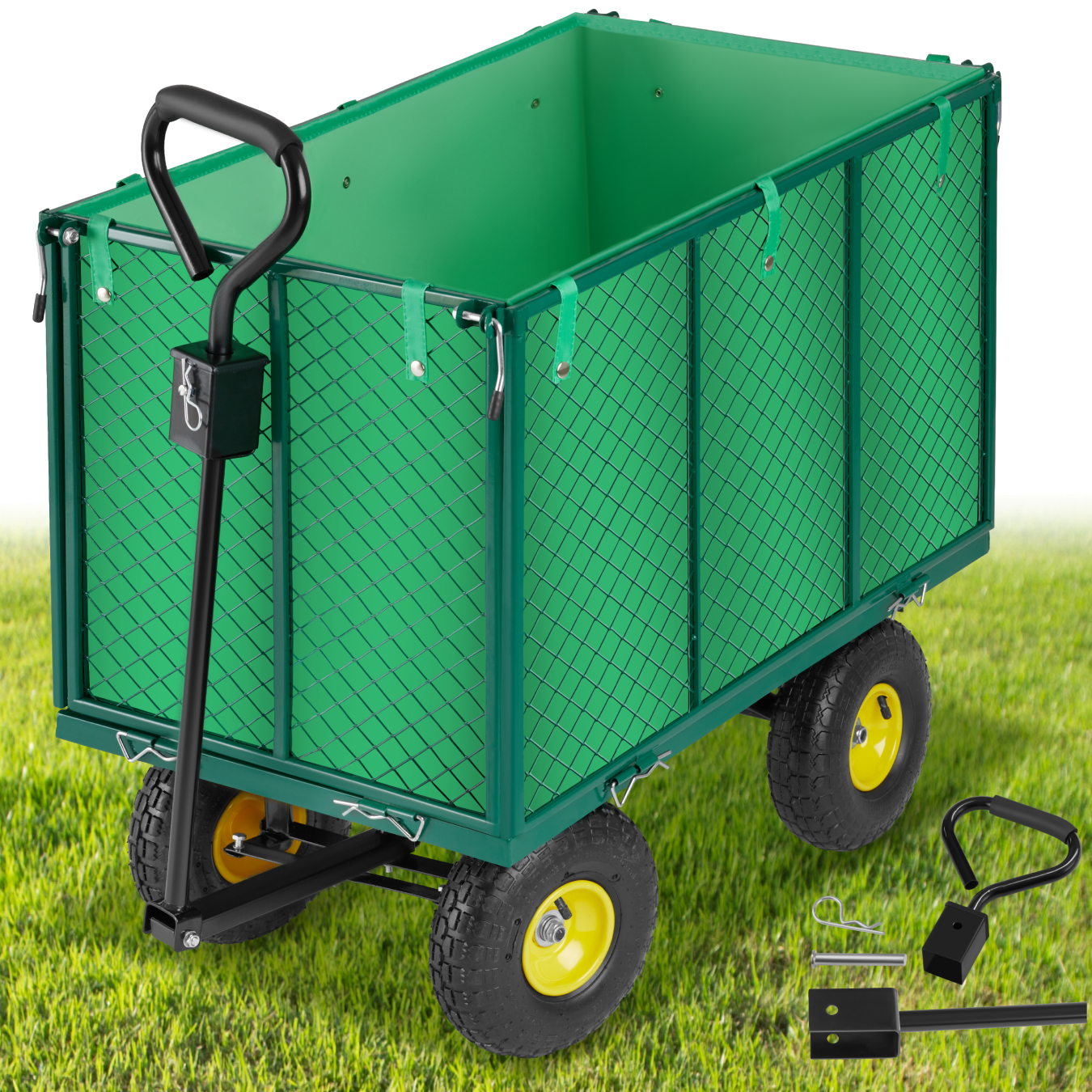 Bolderwagen Transportkar XL max. 544kg - groen | tectake