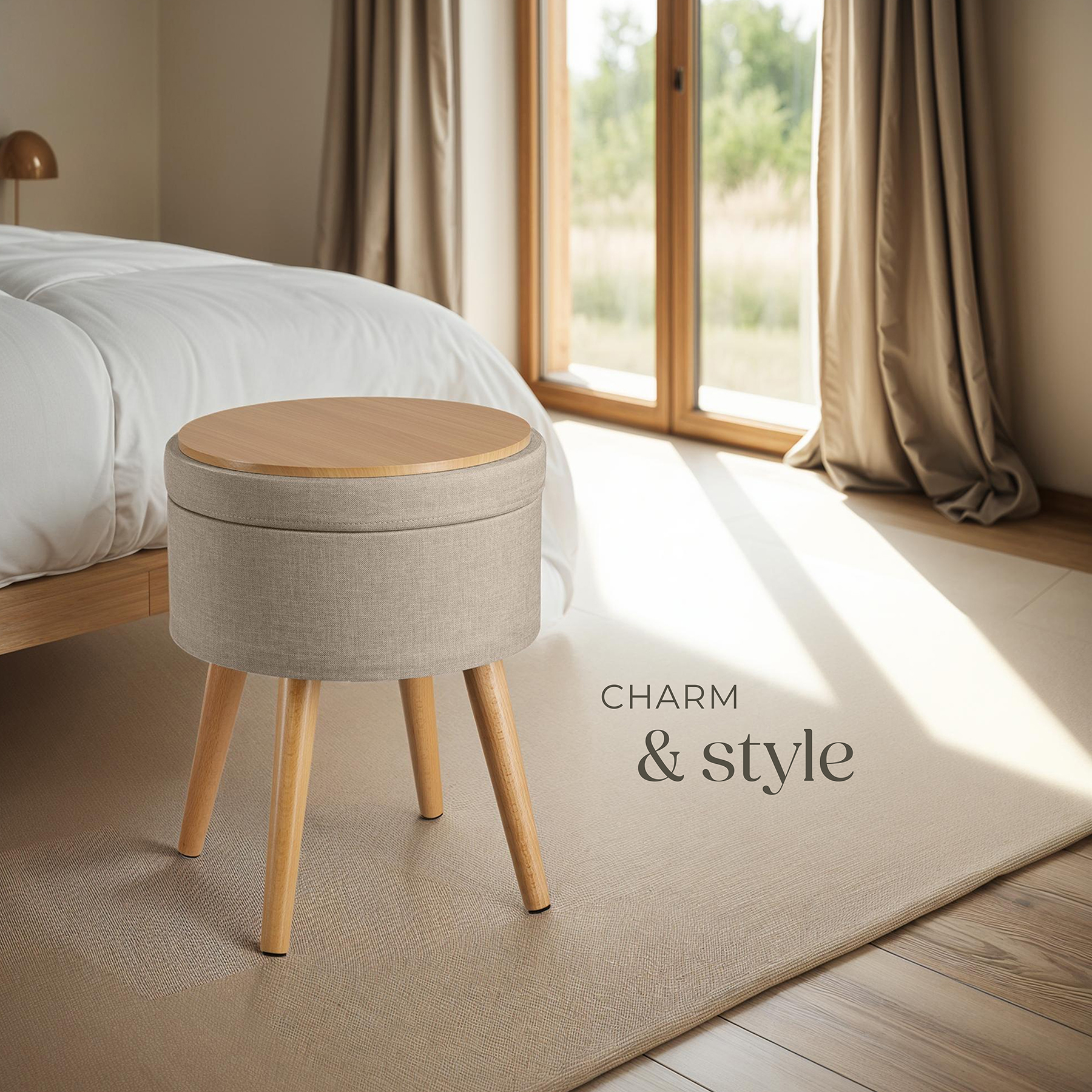 Stool Storage Bench Padded Footstool Dressing Table Chair Home Step Furniture - Picture 33 of 37