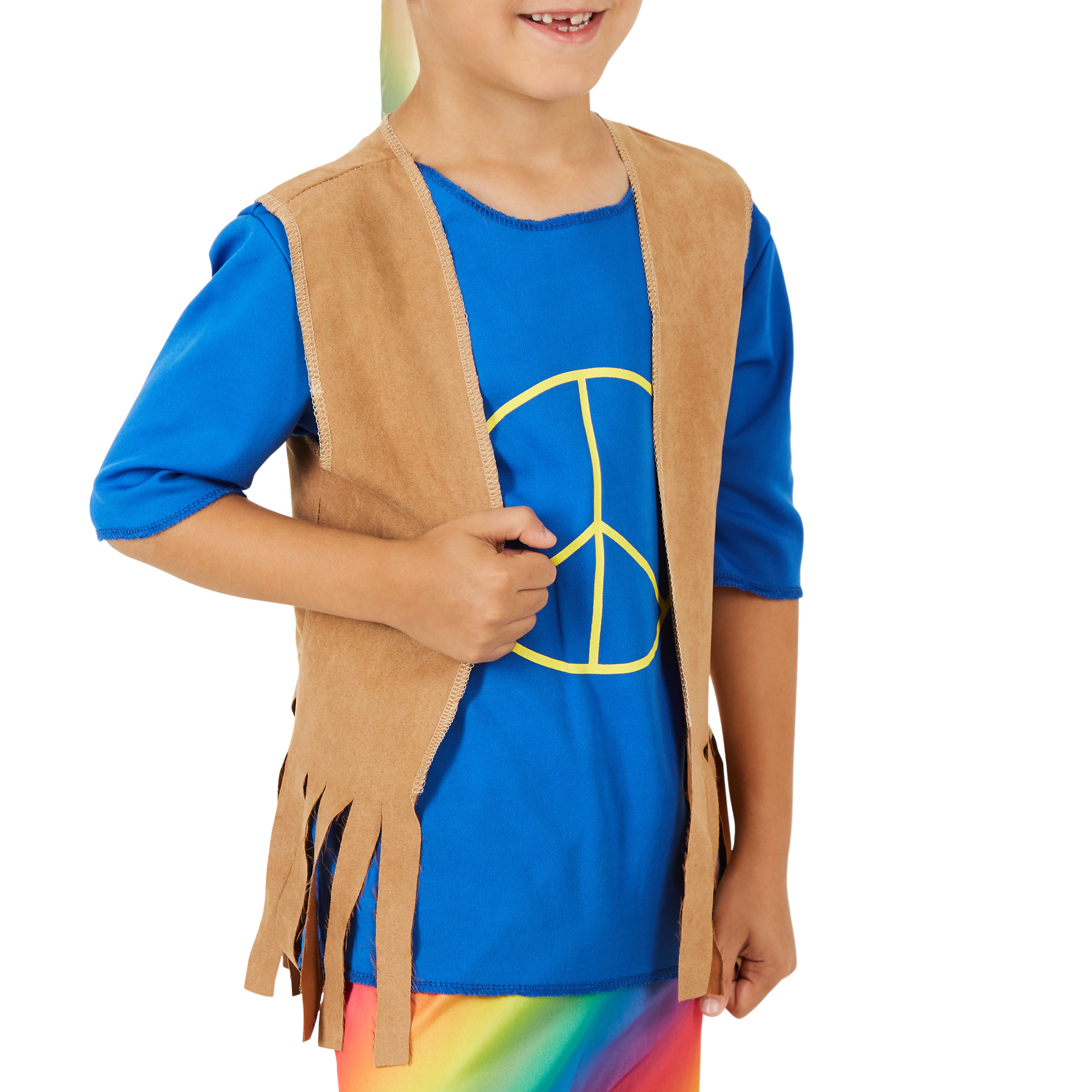 Boys’ Peacemaker Costume Halloween Fancy Dress Outfit Children Kids Hippie 70s - Picture 4 of 31