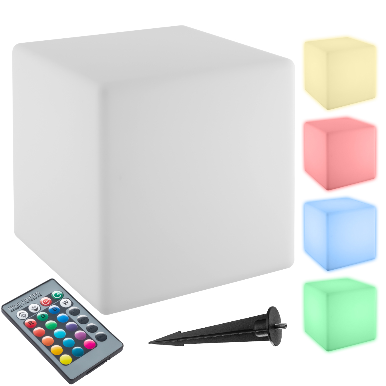 Leuchtwürfel Luminous Cube, LED, mit Fernbedienung - L (43 x 43 x 43 cm) von tectake