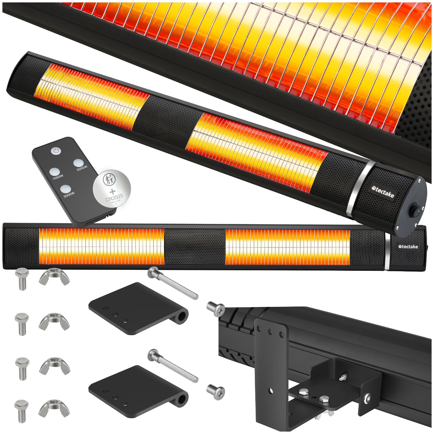Aquecedor de infravermelhos Solaris Horizon 3000W, com estrutura de alumínio - preto