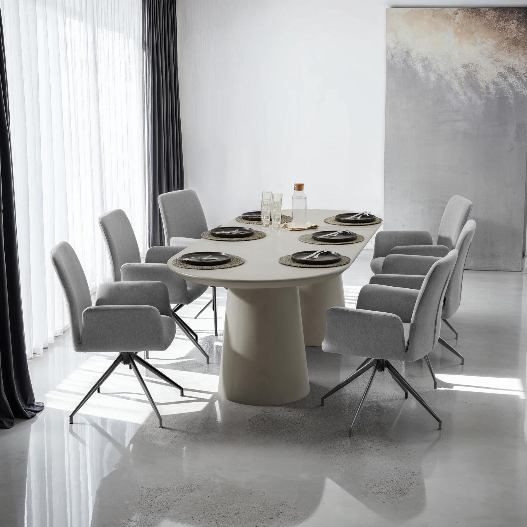 Swivel Chairs Fabric Furniture Home Office Dining Living Room Durable Seater - Picture 24 of 24