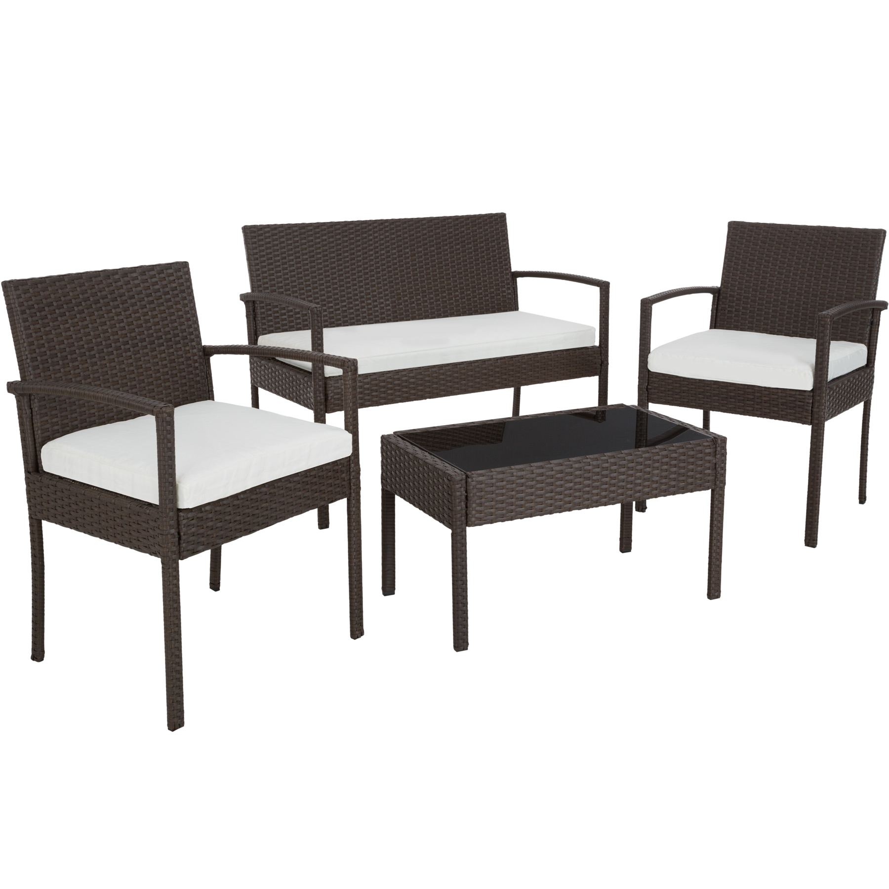 SET DI MOBILI RATTAN SINTETICO POLYRATTAN 2 POLTRONE DIVANO E TAVOLO GIARDINO nu - Foto 24 di 67