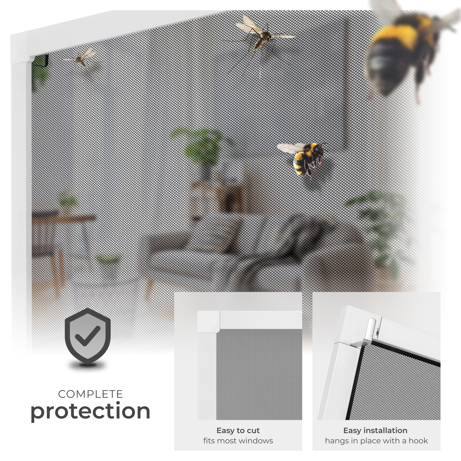 Fly Screen Door Windows Window Mesh Insect Mosquito Bug Net With Frame ...