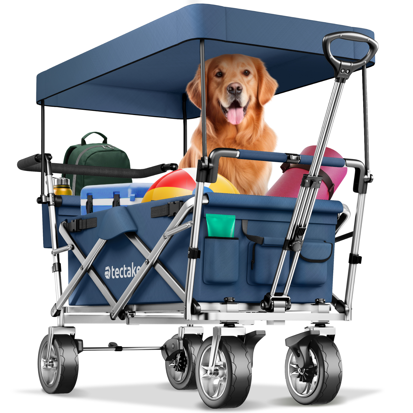 Opvouwbare bolderwagen Nico met draagtas draagkracht 80kg - blauw