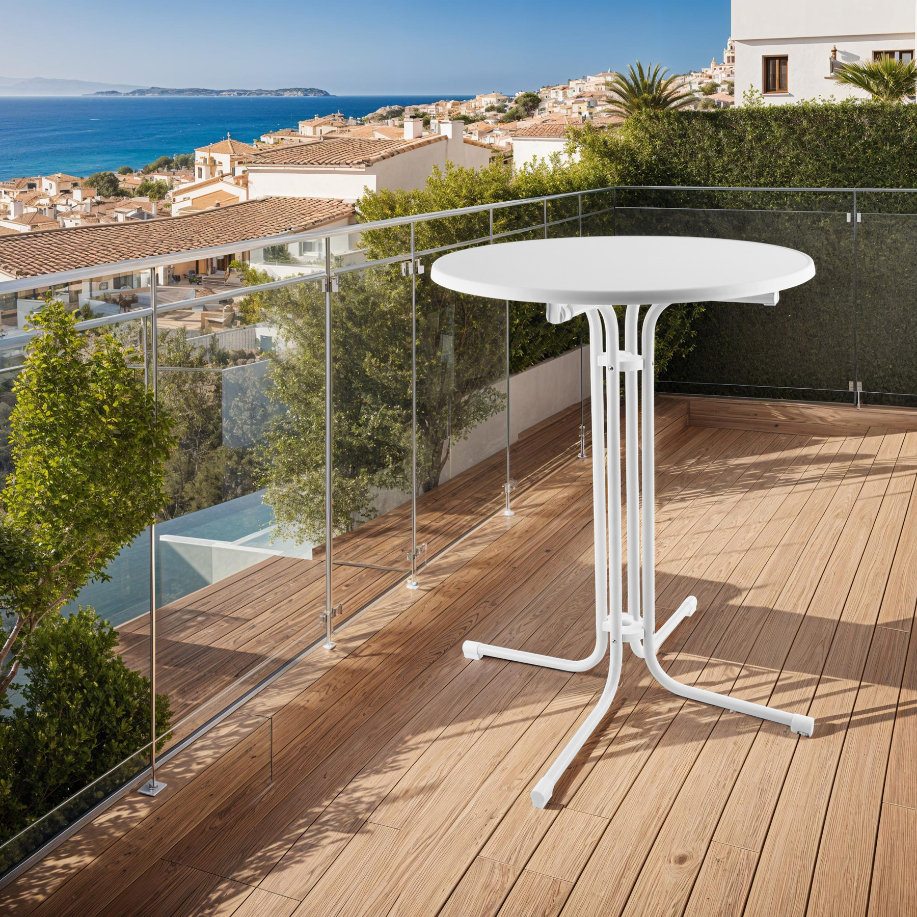 Folding Table Bar Chair Set Round Tall Dining Drinks Foldable Collapsible Tables - Picture 12 of 25