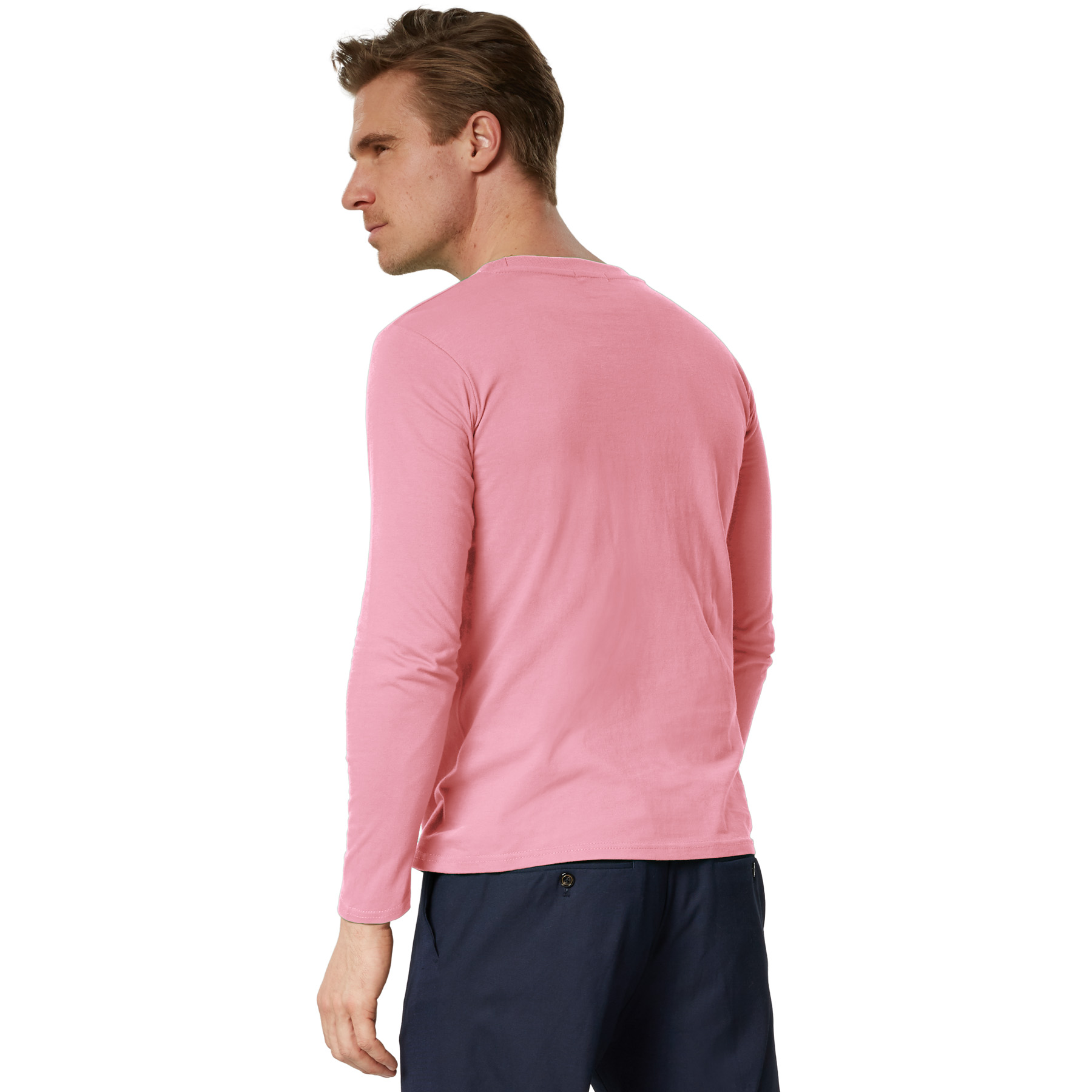 Camiseta de manga larga para hombre camiseta de manga larga lisa sudadera de manga larga suéter nuevo - Imagen 47 de 120