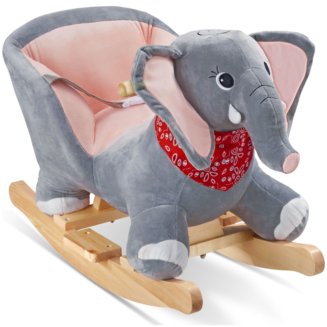 Elefante balancín, con funda de felpa, a partir de 12 meses - gris | tectake