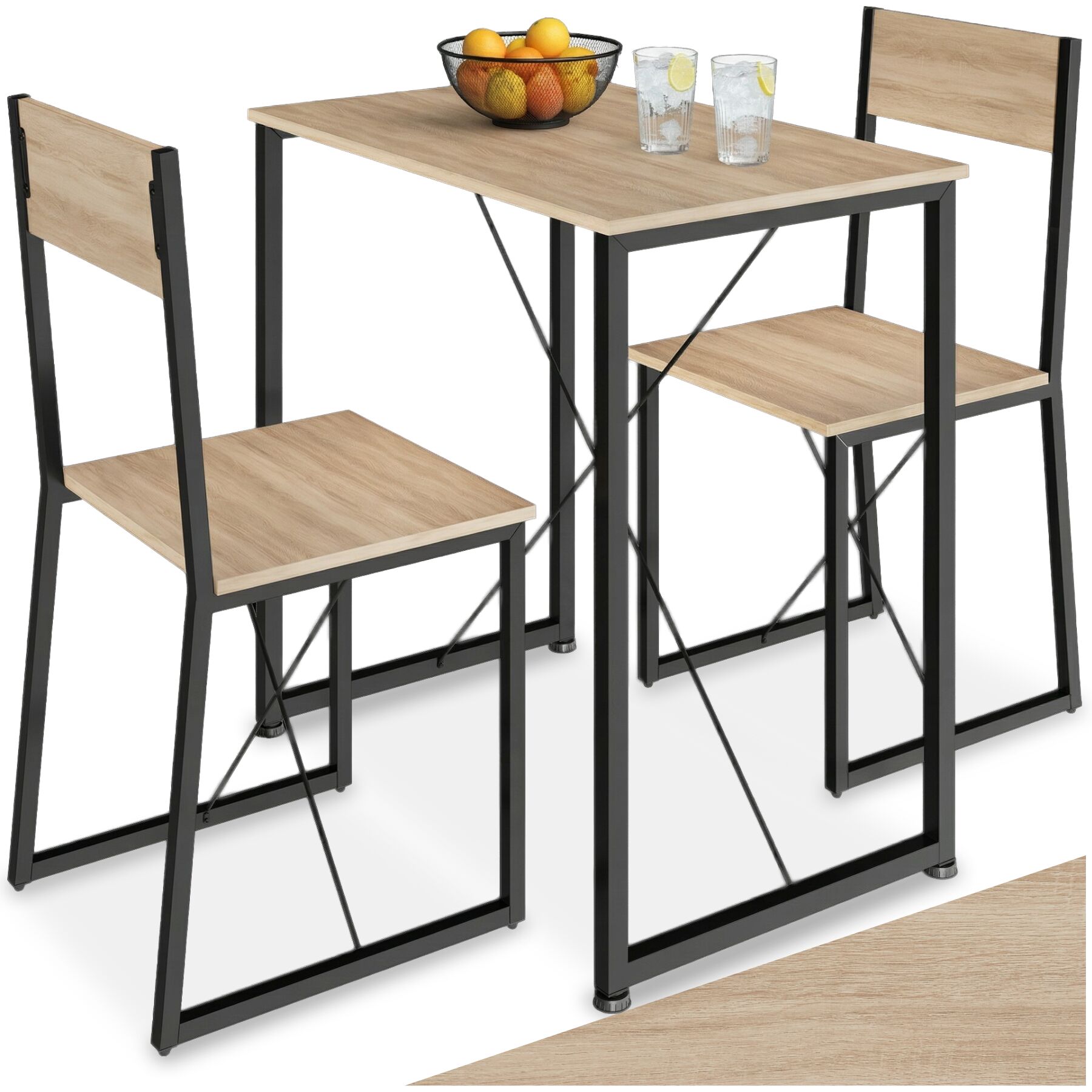 Conjunto de sala de jantar Margate - Madeira industrial clara, carvalho Sonoma | tectake