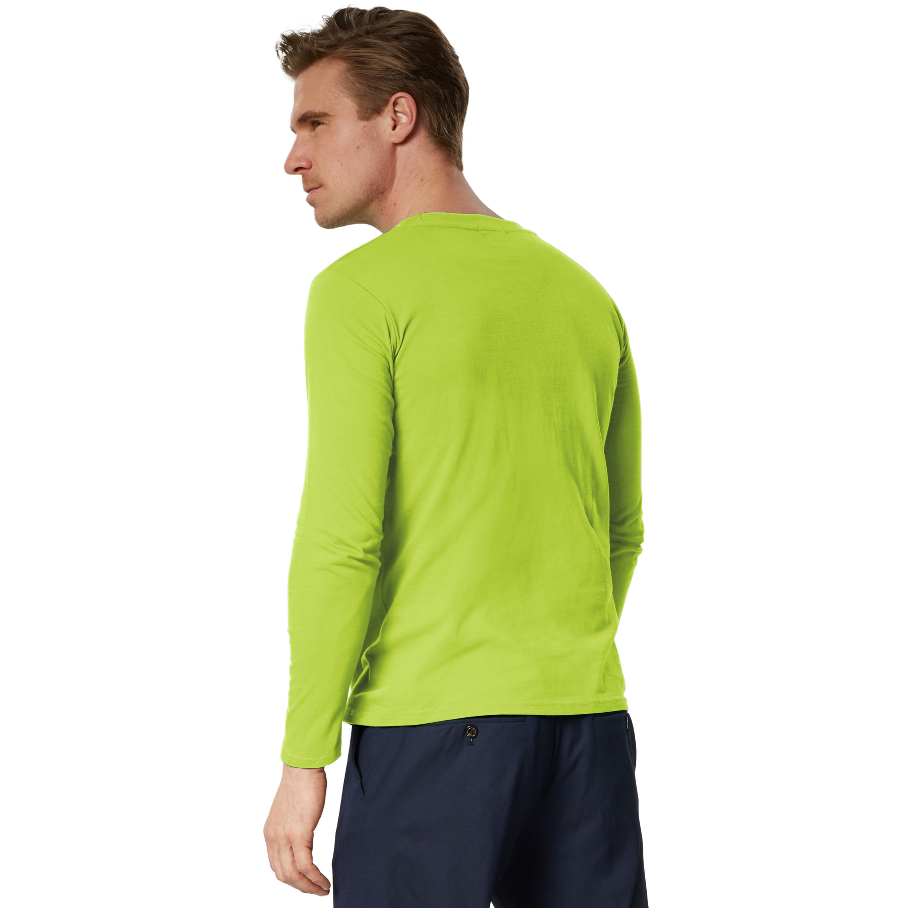 Camiseta de manga larga para hombre camiseta de manga larga lisa sudadera de manga larga suéter nuevo - Imagen 110 de 120
