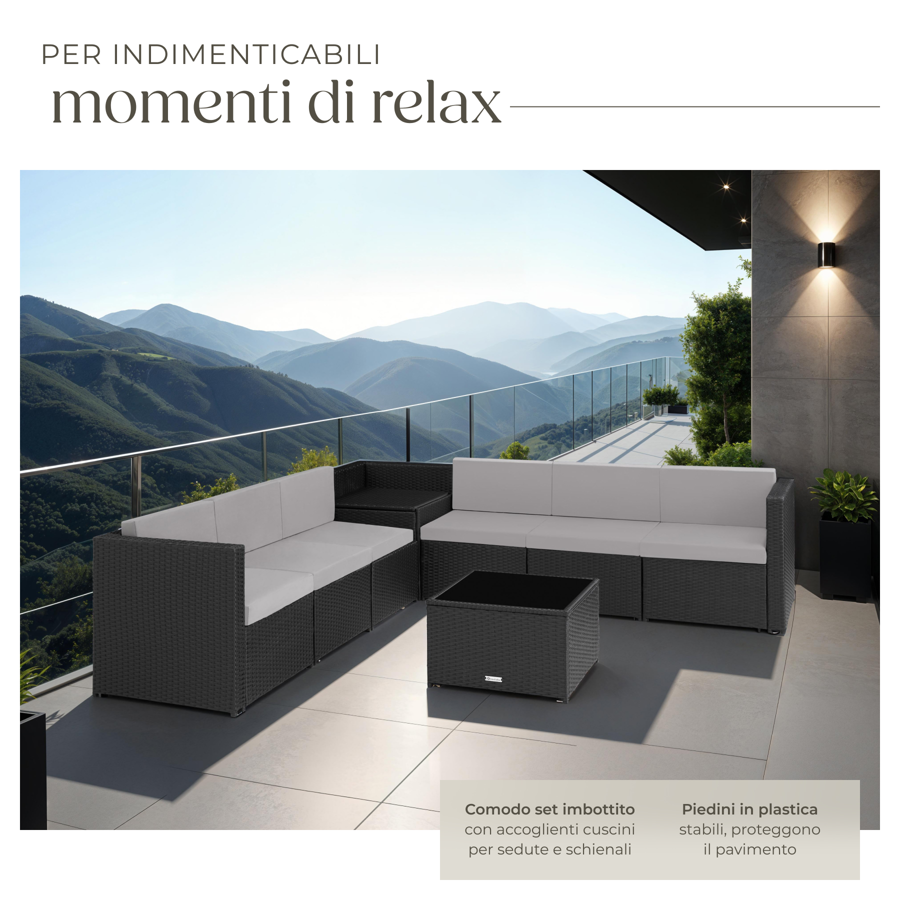 Salottino in Rattan Mobili Giardino Set Terrazza Poltrone Tavolo Box Contenitore - Foto 5 di 37