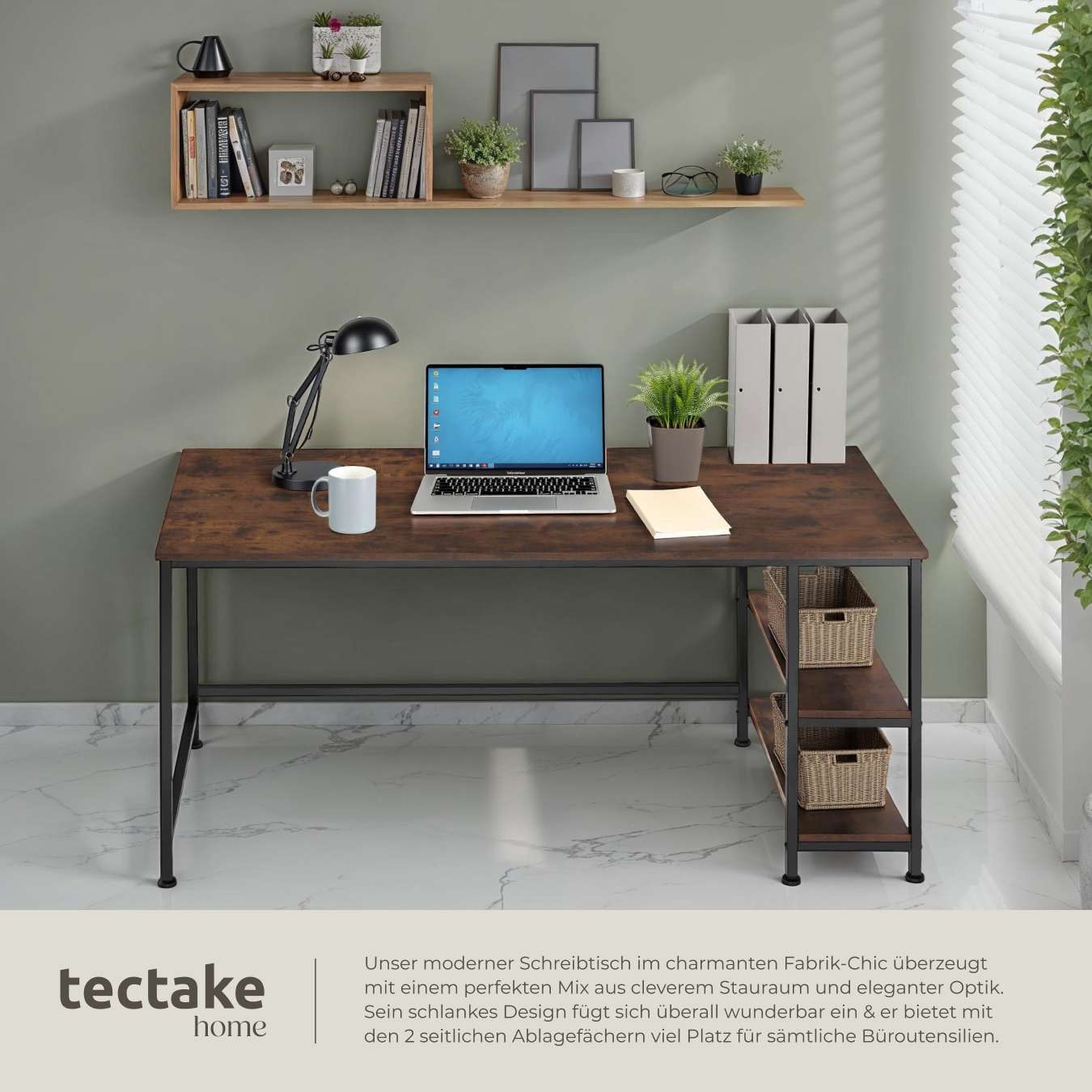 Computer-Schreibtisch Bürotisch Arbeitstisch Industrial Style 120 x 60 x 75,5 cm