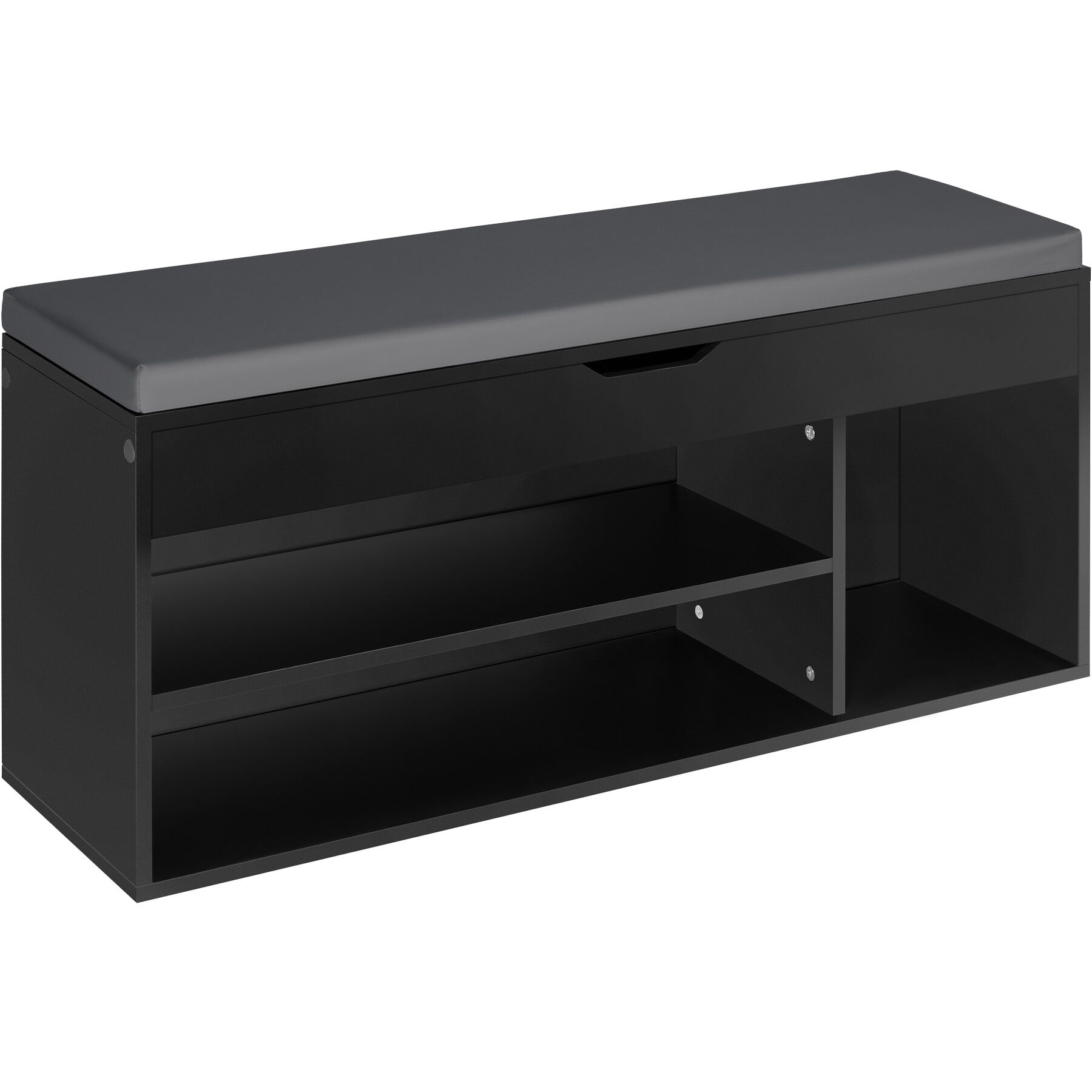 Schuhbank mit Sitzkissen Holz Schuhschrank Schuhregal Sitzfläche Klappfach 104cm - Bild 21 von 37