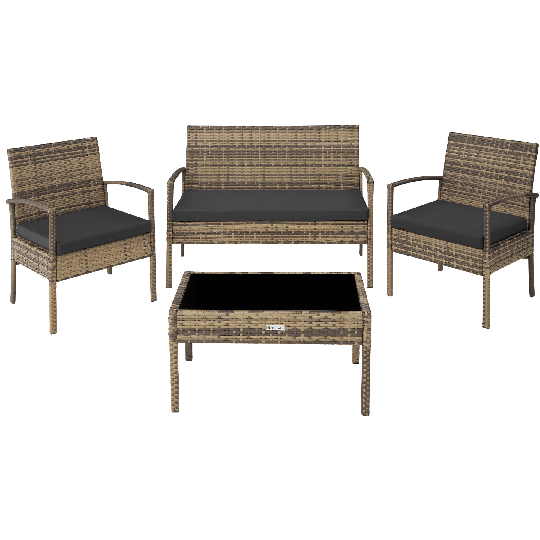SET DI MOBILI RATTAN SINTETICO POLYRATTAN 2 POLTRONE DIVANO E TAVOLO GIARDINO nu - Foto 67 di 67