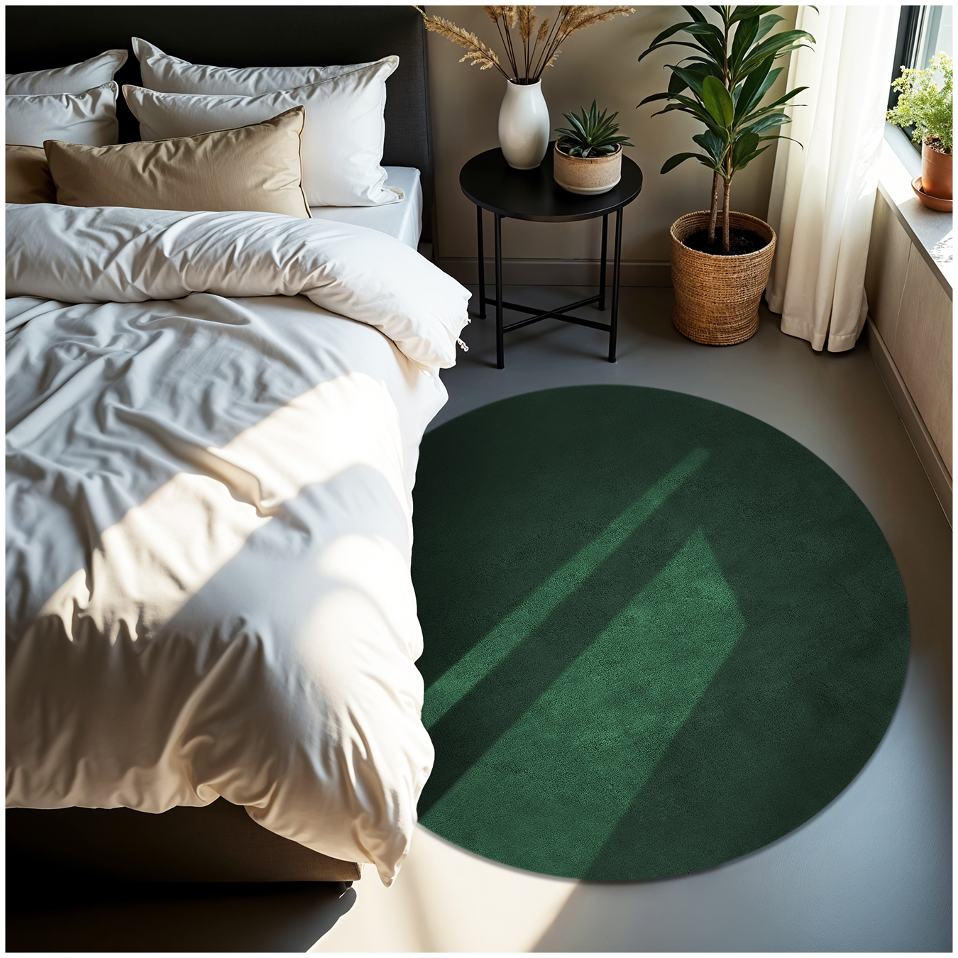 Kurzflorteppich Soft Zone - grün, Ø 120 cm