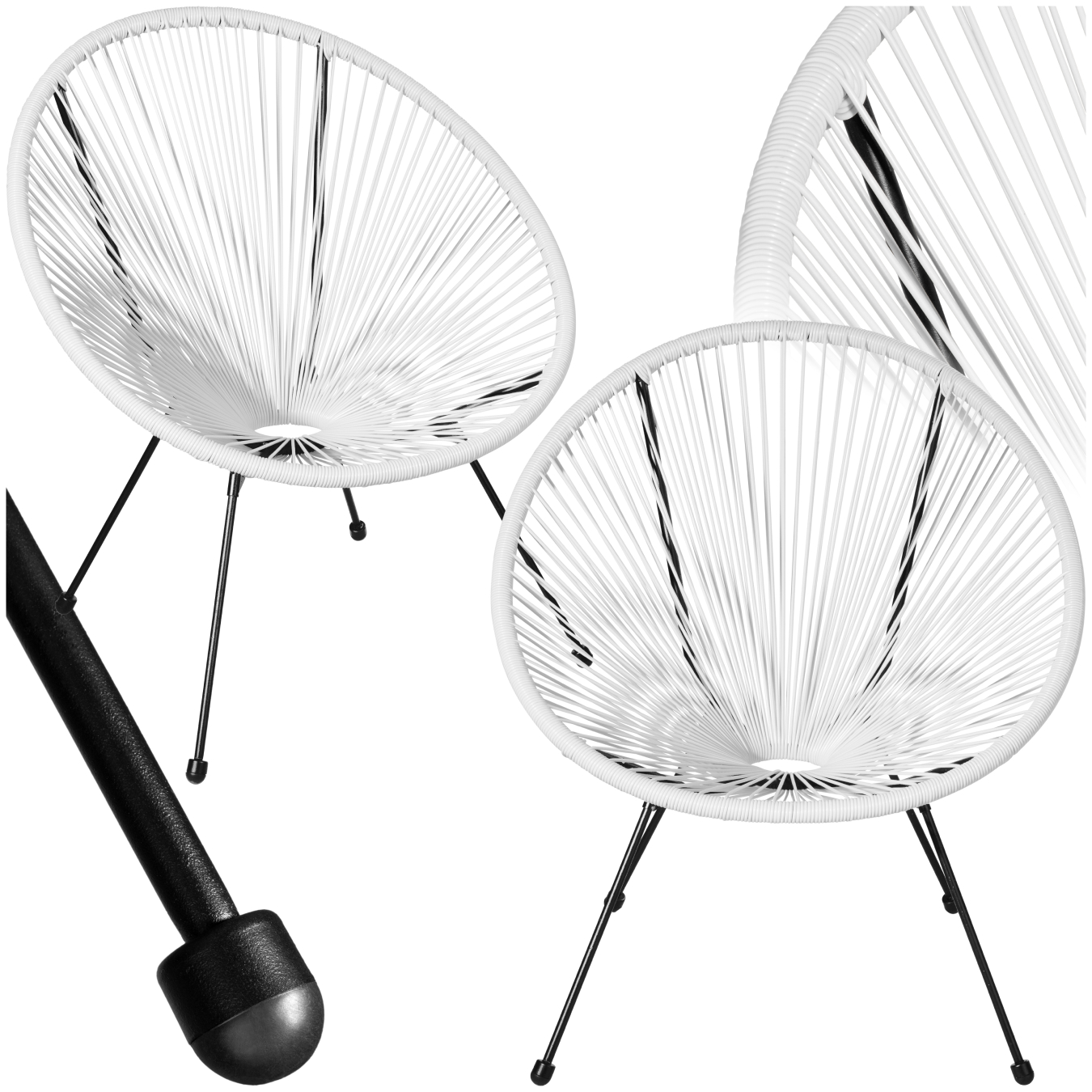 Garden chairs in retro design (set of 2) - white