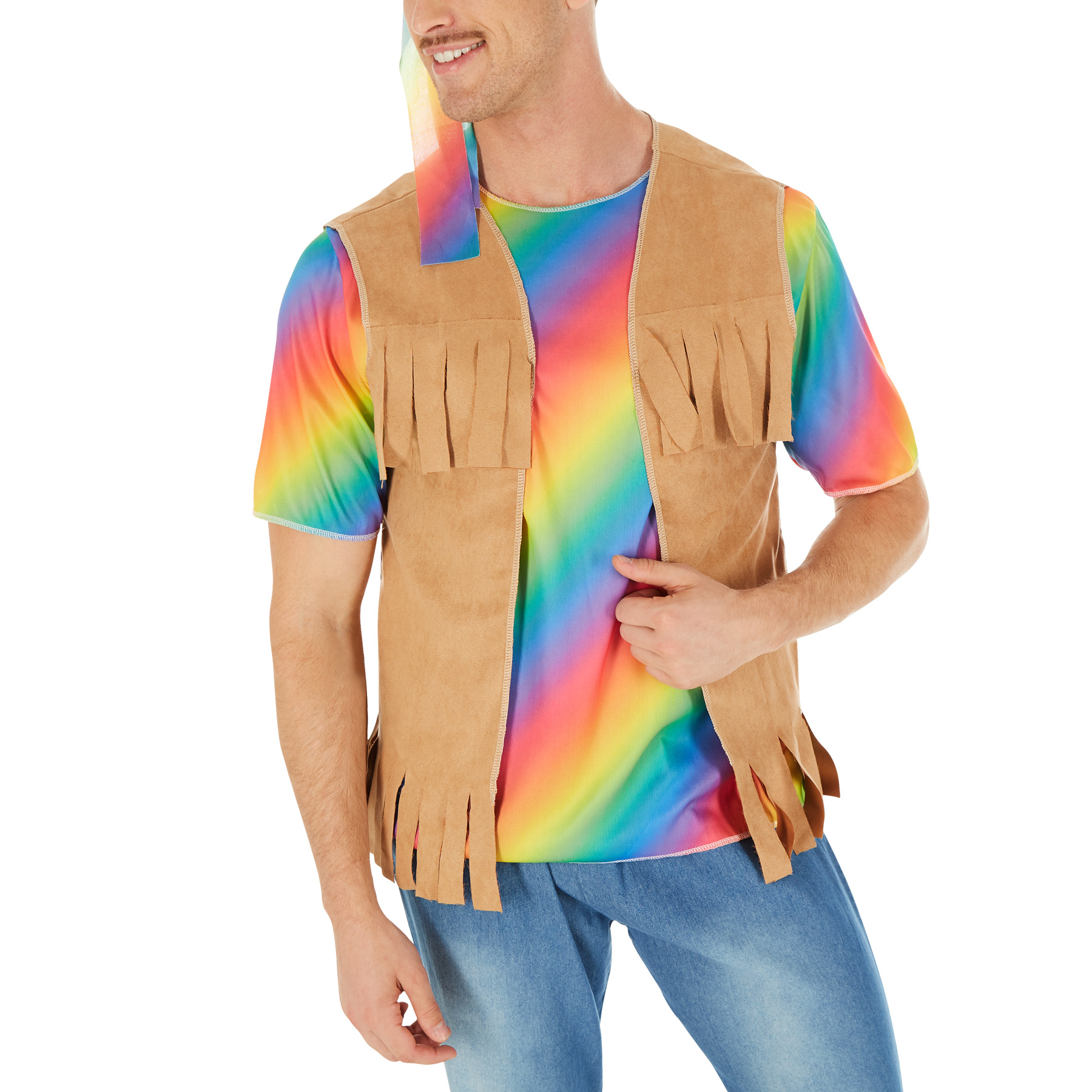 Piratenkostüm Herren DEGUISE TOI Hippie Herren-Kostüm - Buntes 60er Jahre Kostüm Einheitsgröße 60er Jahre Verkleidung