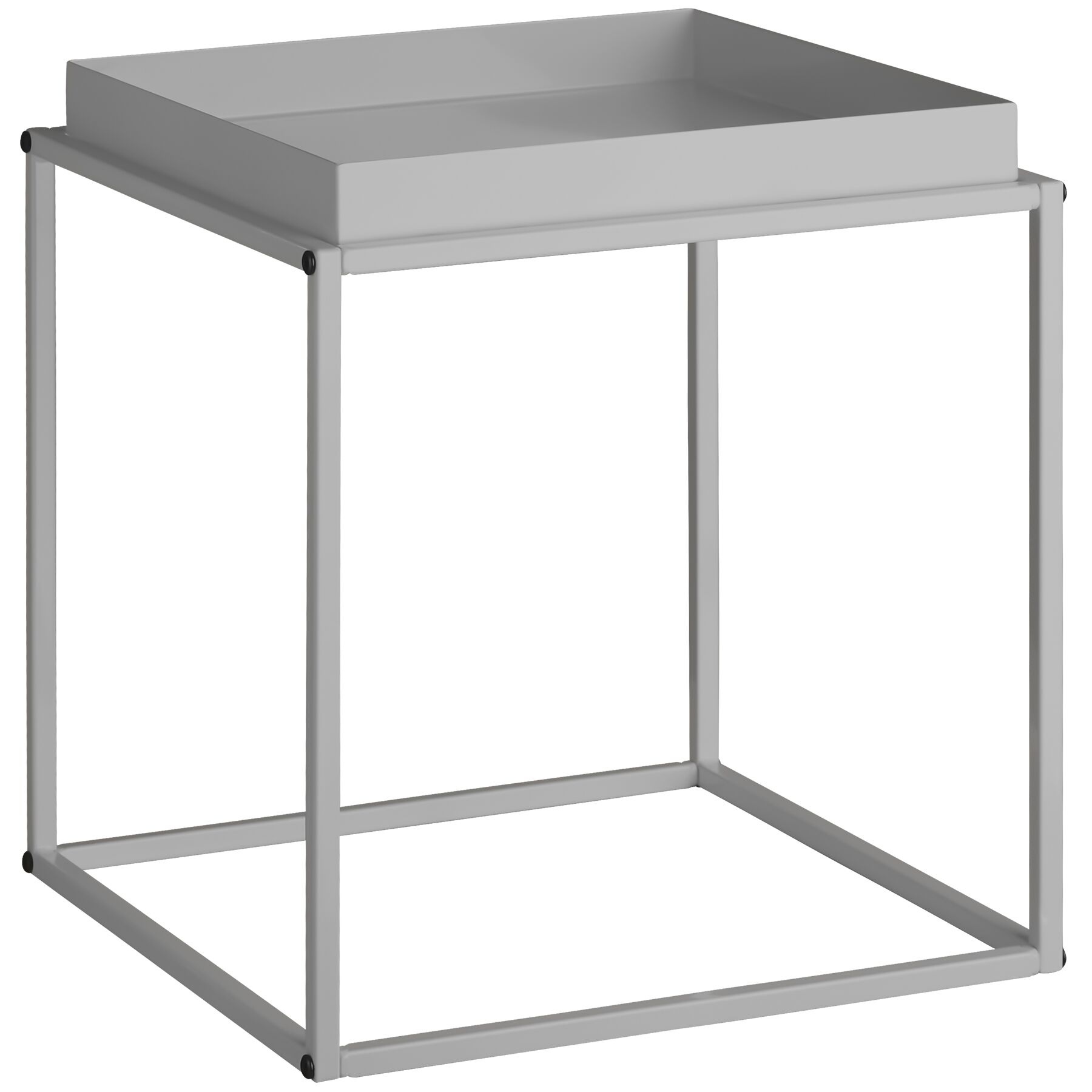 Bedside Table Cambridge - with tray-shaped shelf, 40 x 40 x 44 cm - grey
