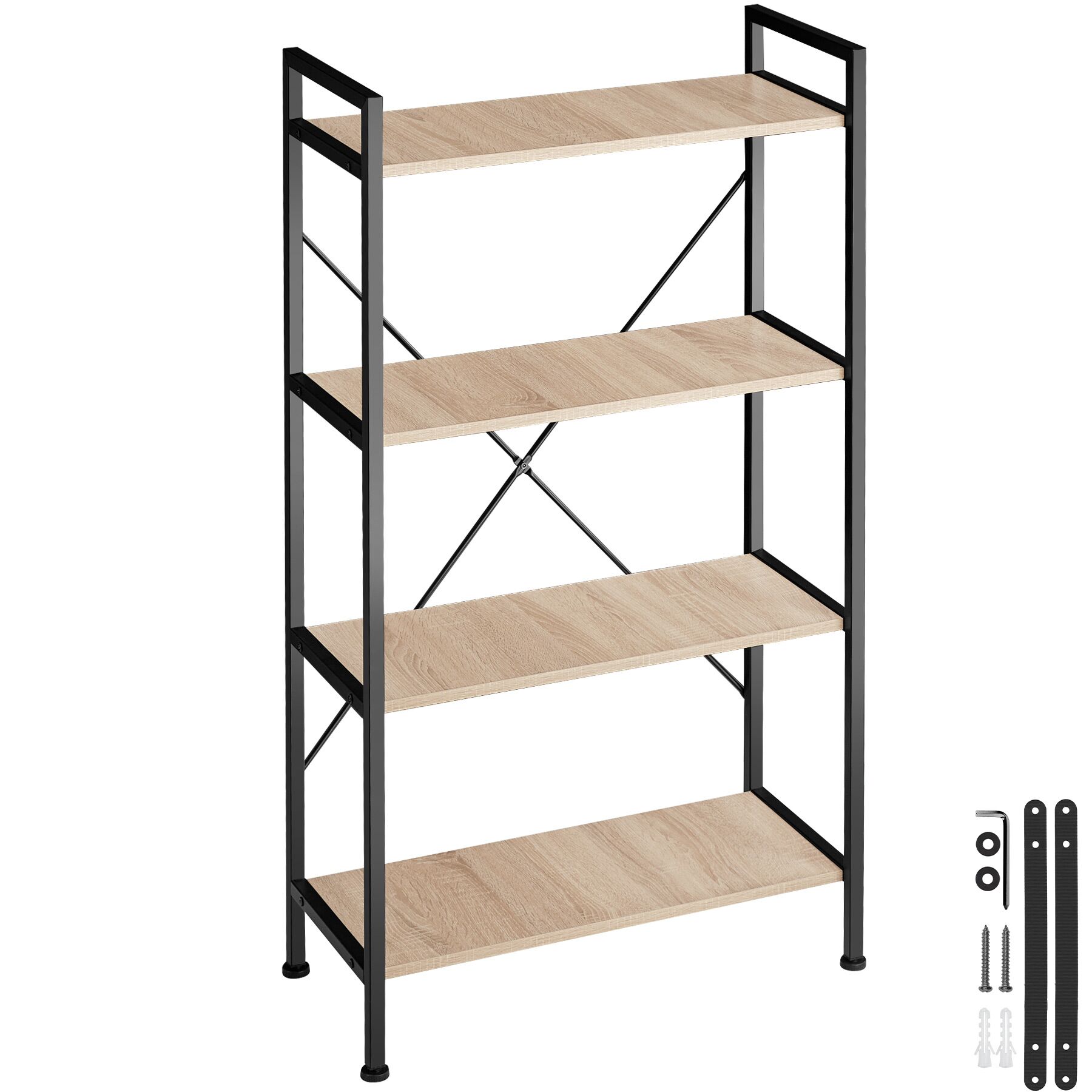 Estante Leeds 67,5 x 31,5 x 121,5 cm - Madeira industrial clara, carvalho Sonoma | tectake