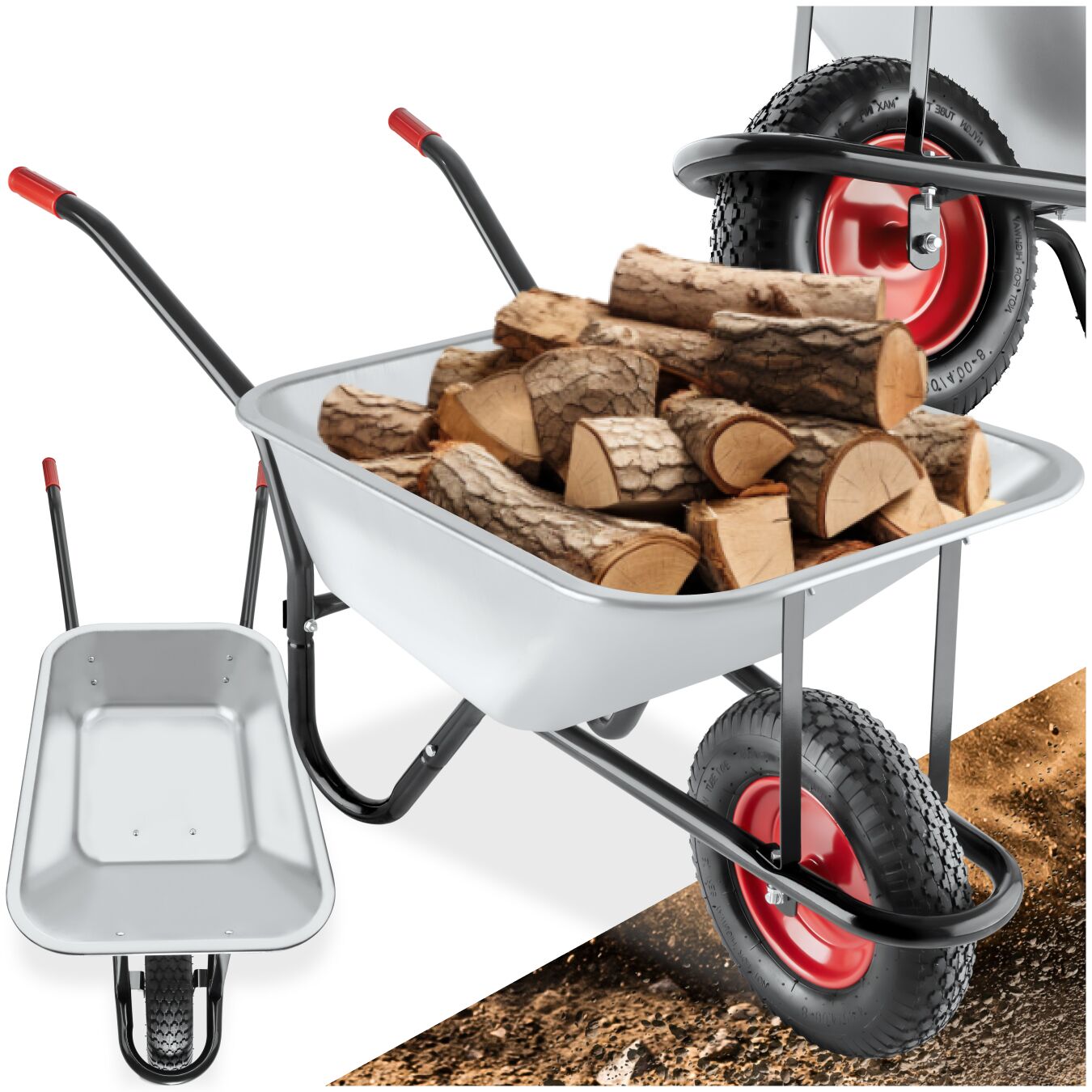 Brouette de jardin Oskar - argent | tectake