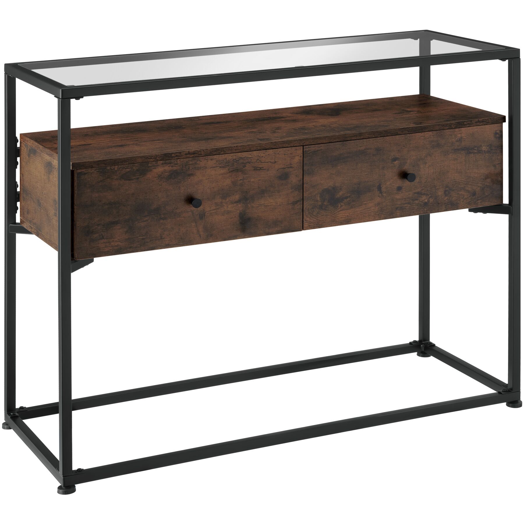 Aparador Reading 101,5x41,5x80,5cm - Madeira industrial escura, rústica | tectake