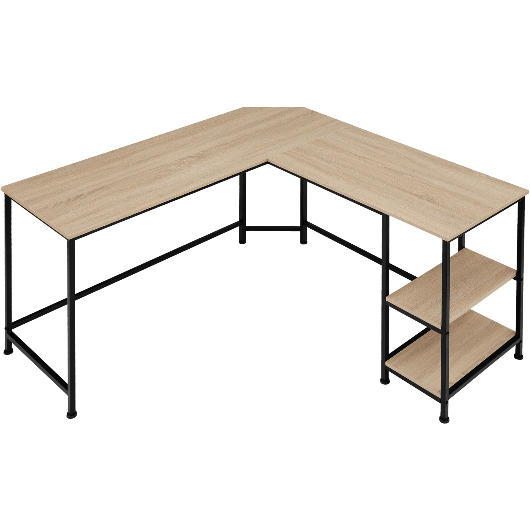 Schreibtisch Hamilton 138x138x75,5cm - Industrial Holz hell, Eiche Sonoma