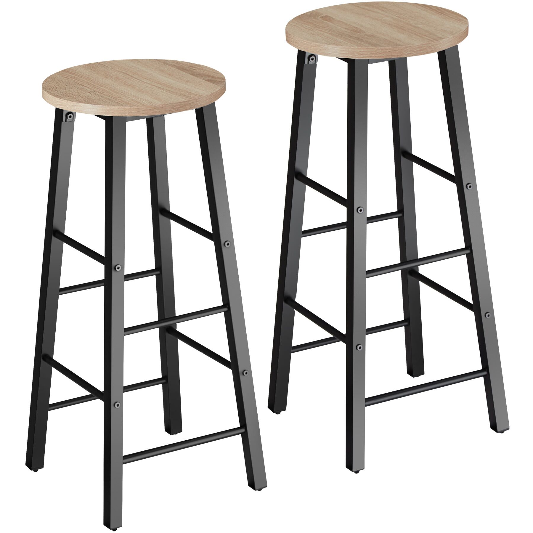 2 Bar stools Keynes - industrial wood light, oak Sonoma